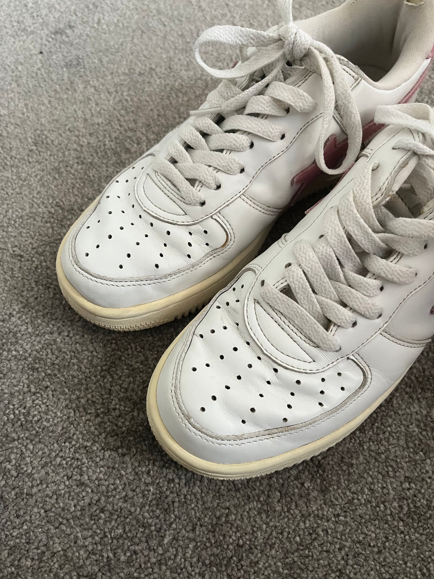 Bape Pink White Leather 2004 Bapestas