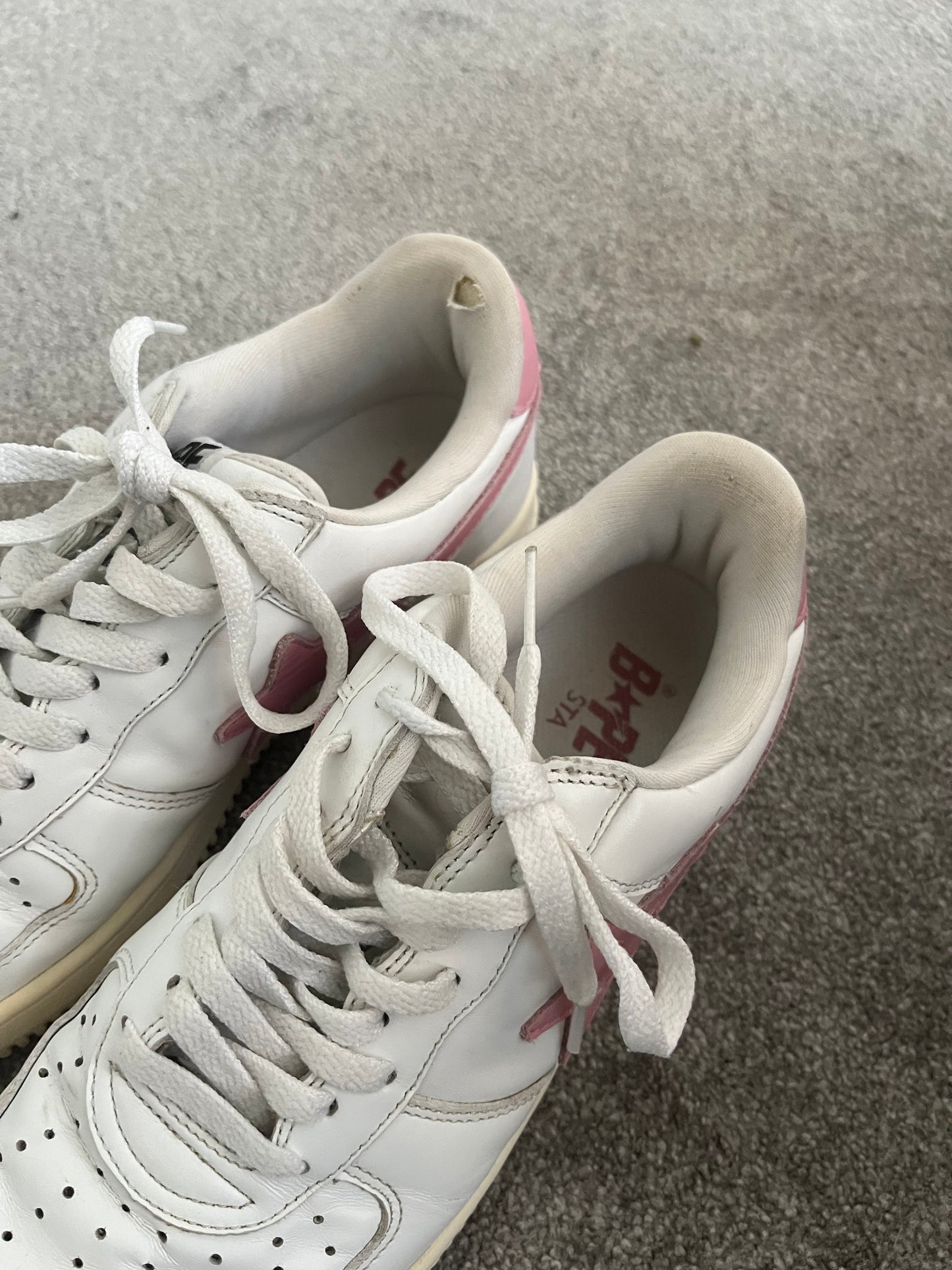 Bape Pink White Leather 2004 Bapestas