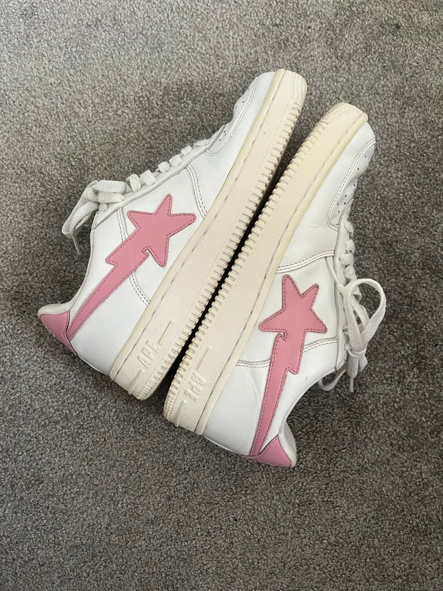 Bape Pink White Leather 2004 Bapestas