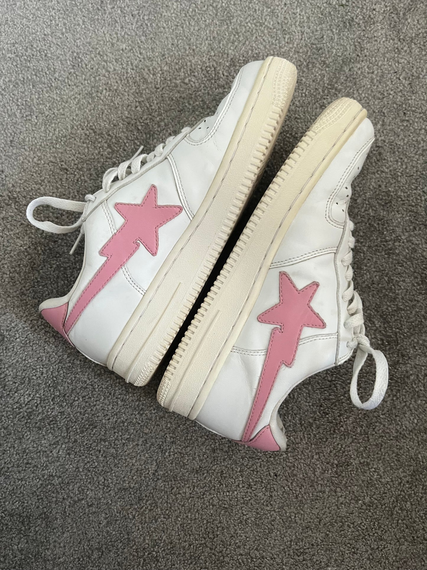 Bape Pink White Leather 2004 Bapestas
