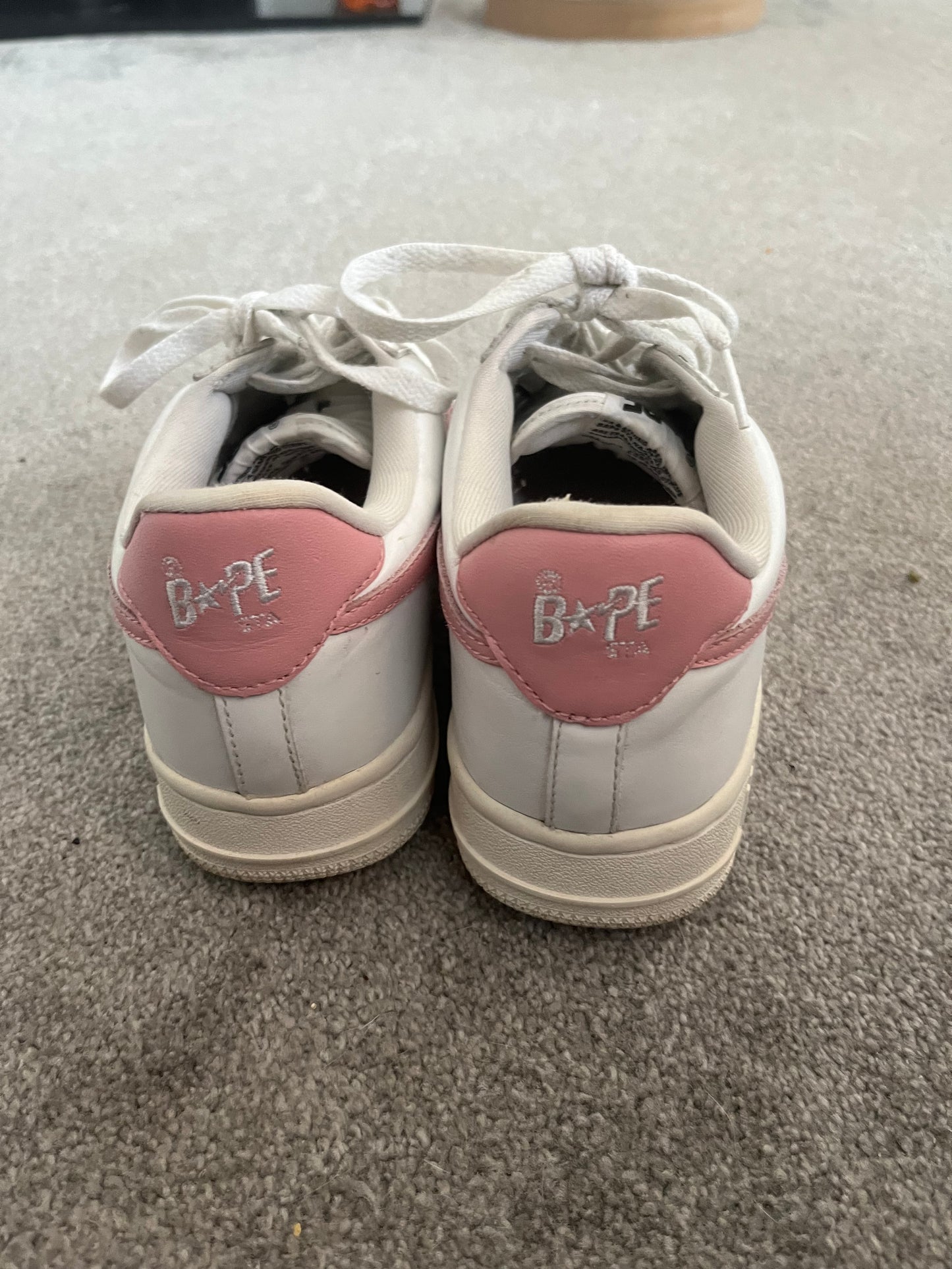 Bape Pink White Leather 2004 Bapestas