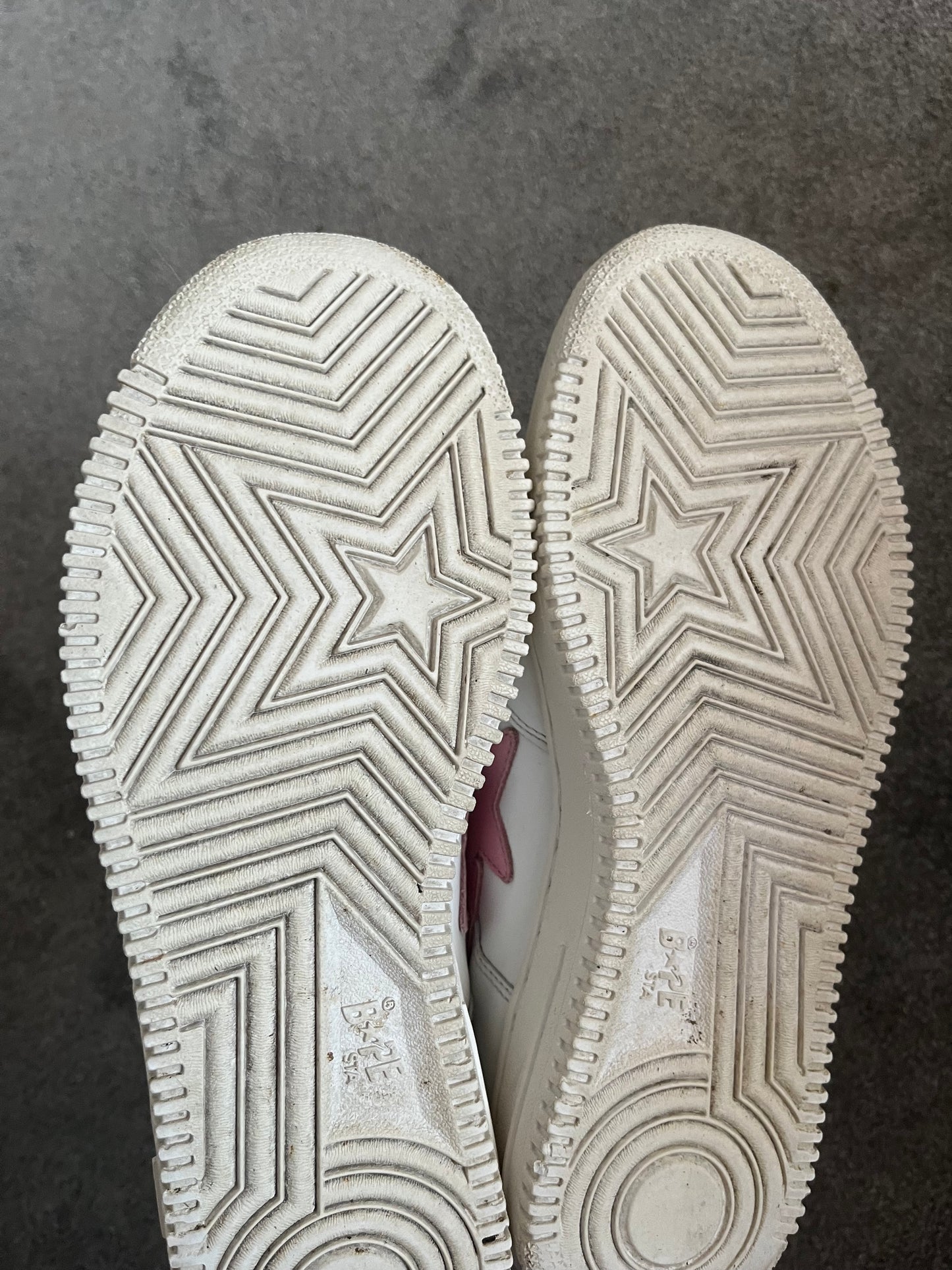 Bape Pink White Leather 2004 Bapestas
