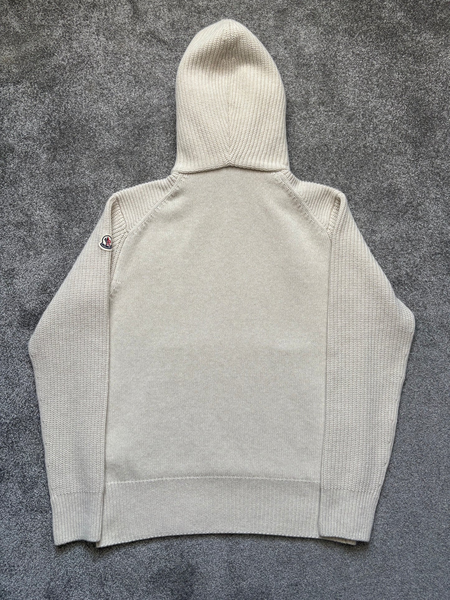 Moncler Half Zip Wool & Cashmere Beige Hoodie