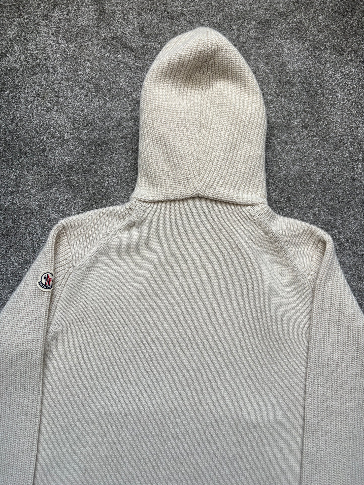 Moncler Half Zip Wool & Cashmere Beige Hoodie