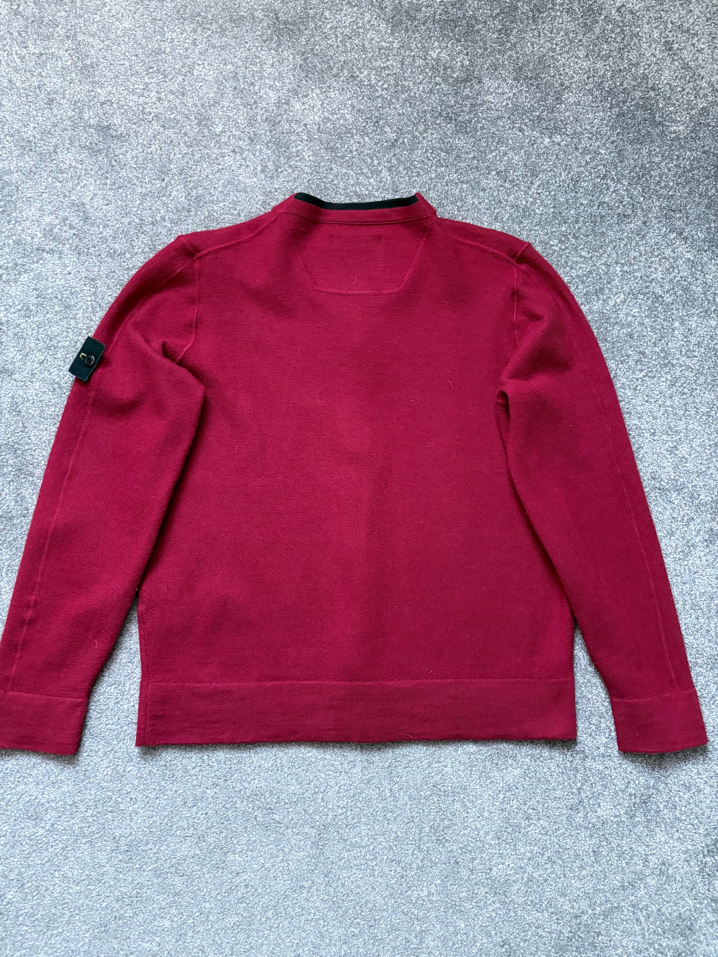 Stone Island 2009 Red Wool Cardigan