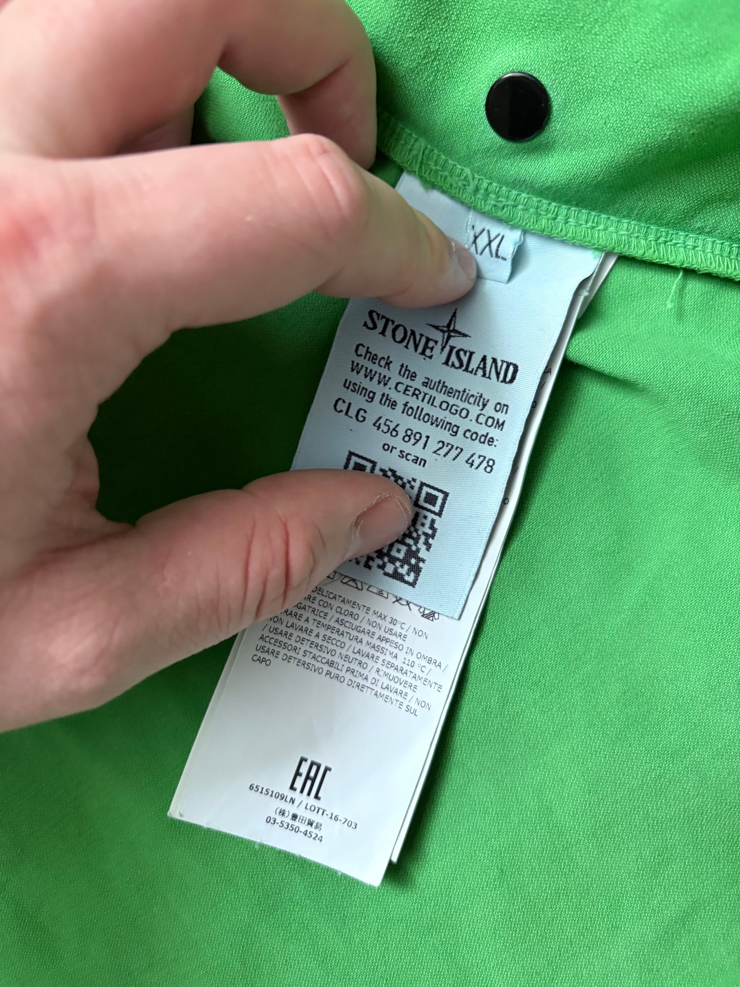Stone Island 2016 Lime Green Thick Cotton Hooded Overshirt