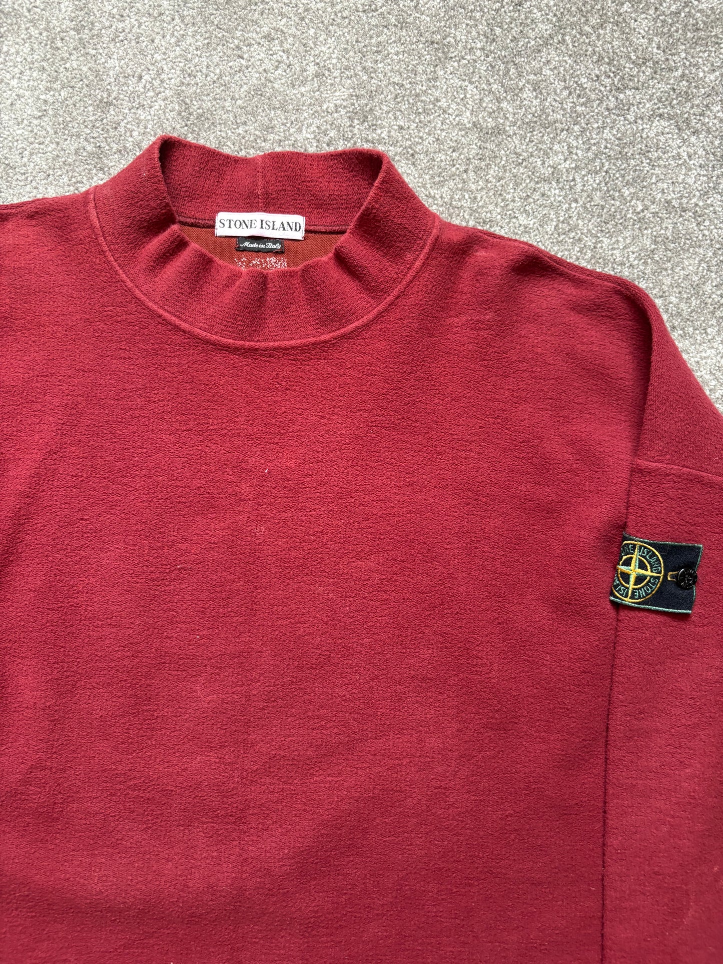 Stone Island 1996 Red Mock Neck Jumper