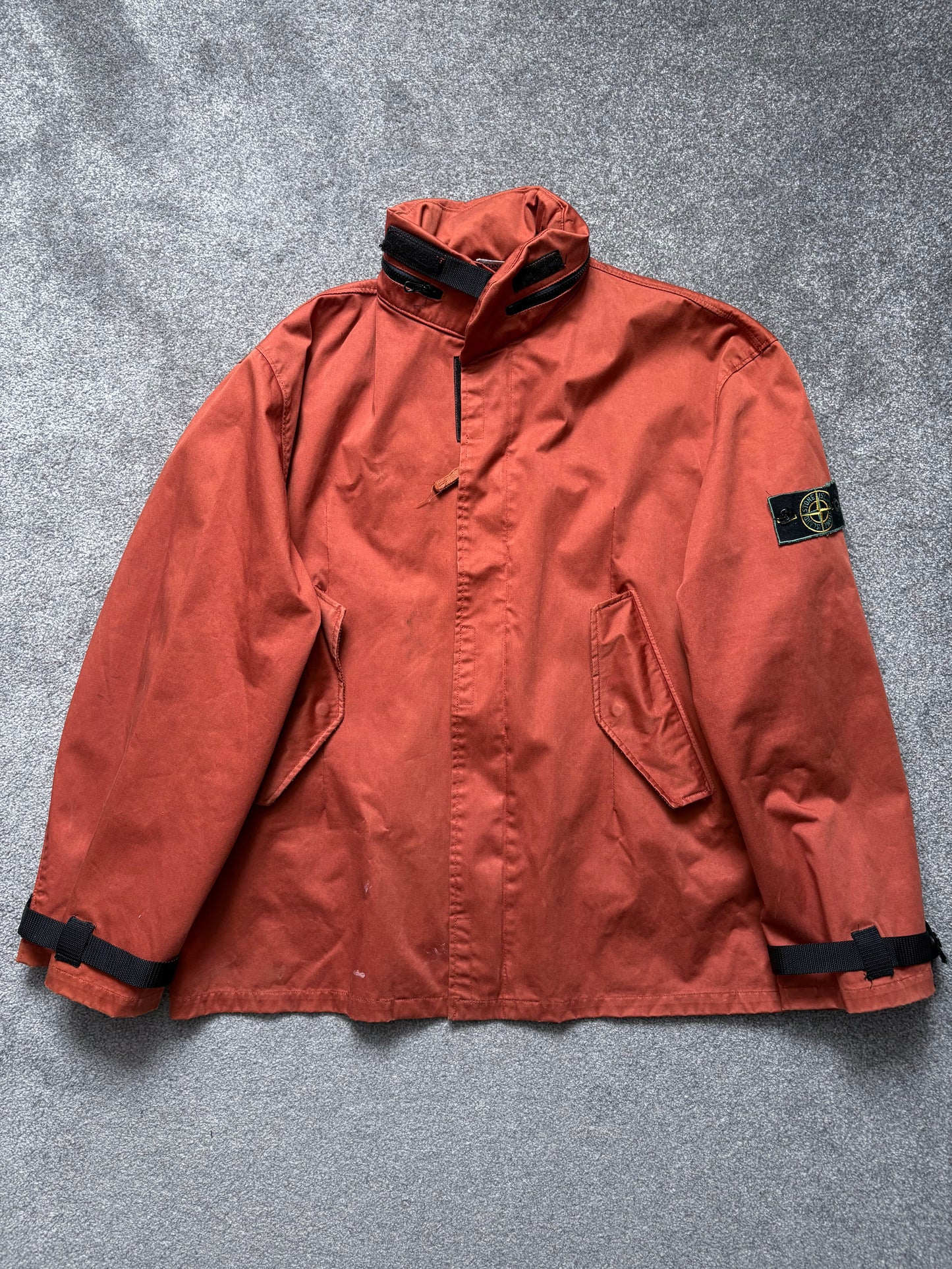 Stone Island 1994 Raso Gommato Orange Jacket