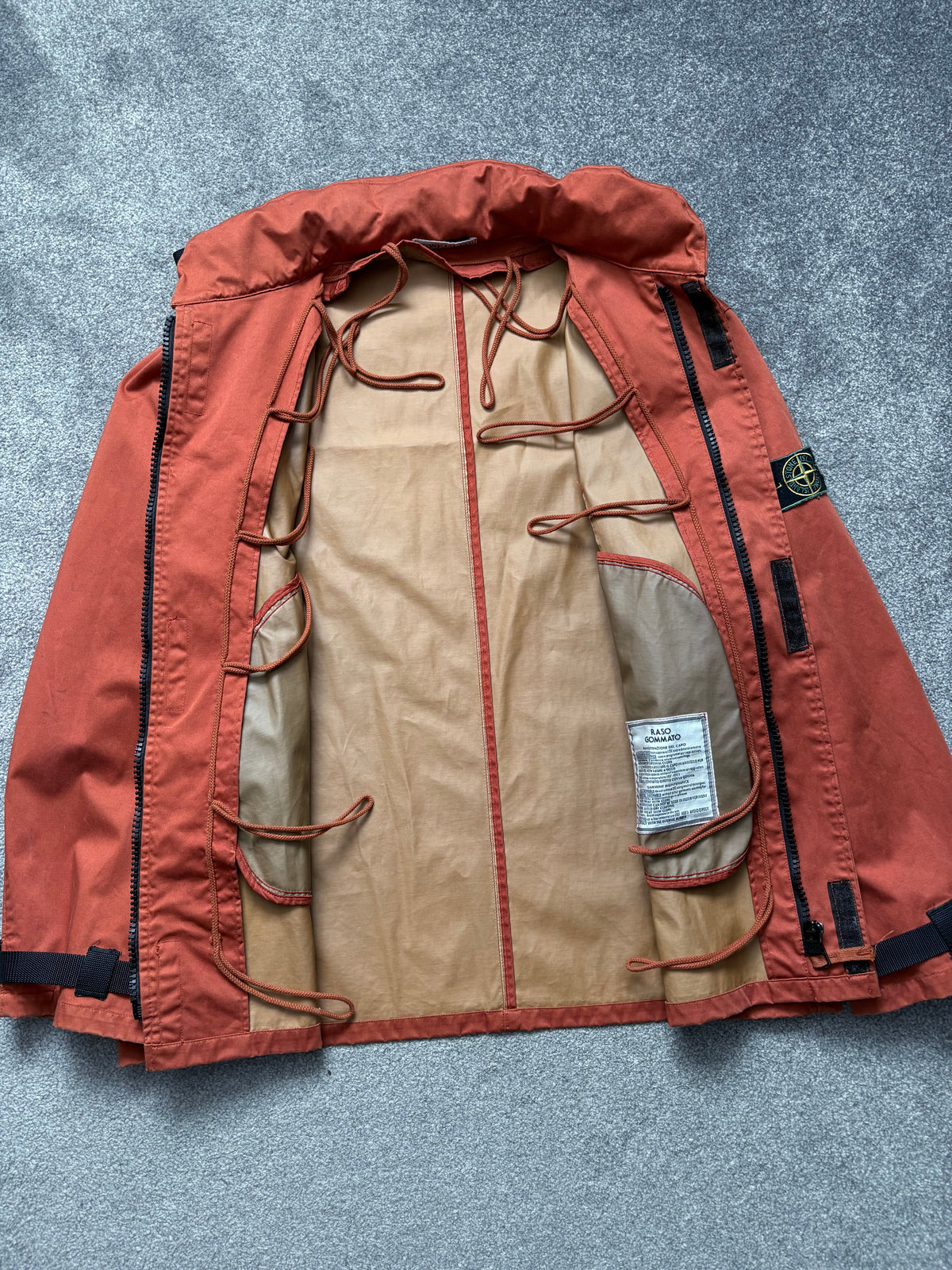 Stone Island 1994 Raso Gommato Orange Jacket