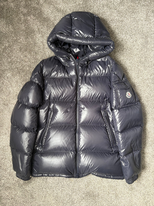 Moncler Navy Maya Hooded Down Puffer Jacket