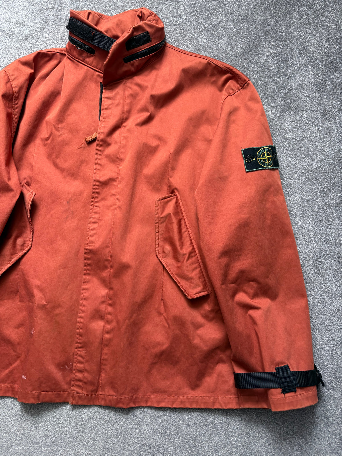Stone Island 1994 Raso Gommato Orange Jacket