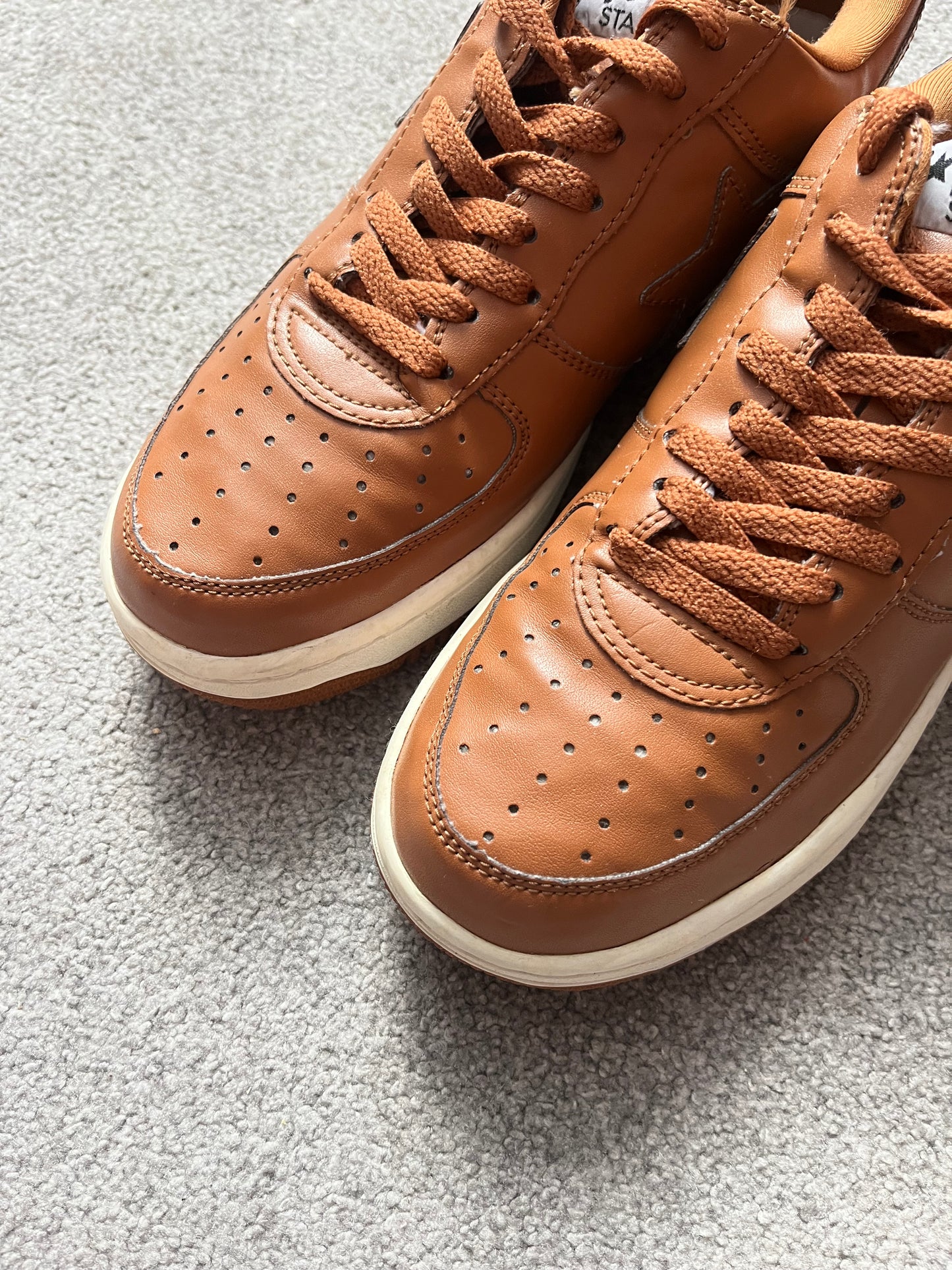 Bape Bapesta Beige Leather 2005 Trainers