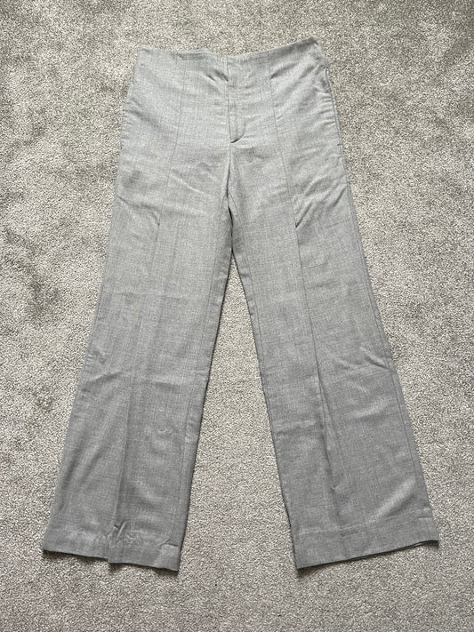Raf Simons 1999 - 2000 Pleated Grey Flare Trousers