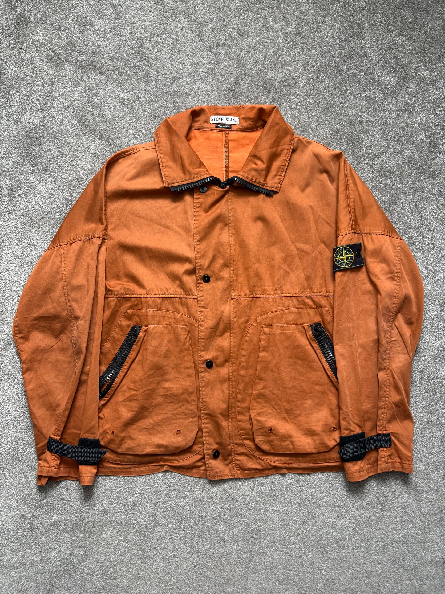 Stone Island 1995 Raso Gommato Orange Jacket