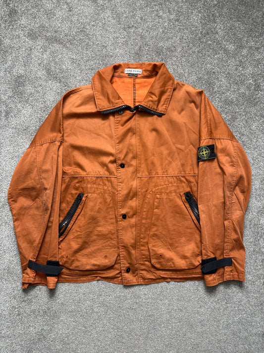 Stone Island 1995 Raso Gommato Orange Jacket