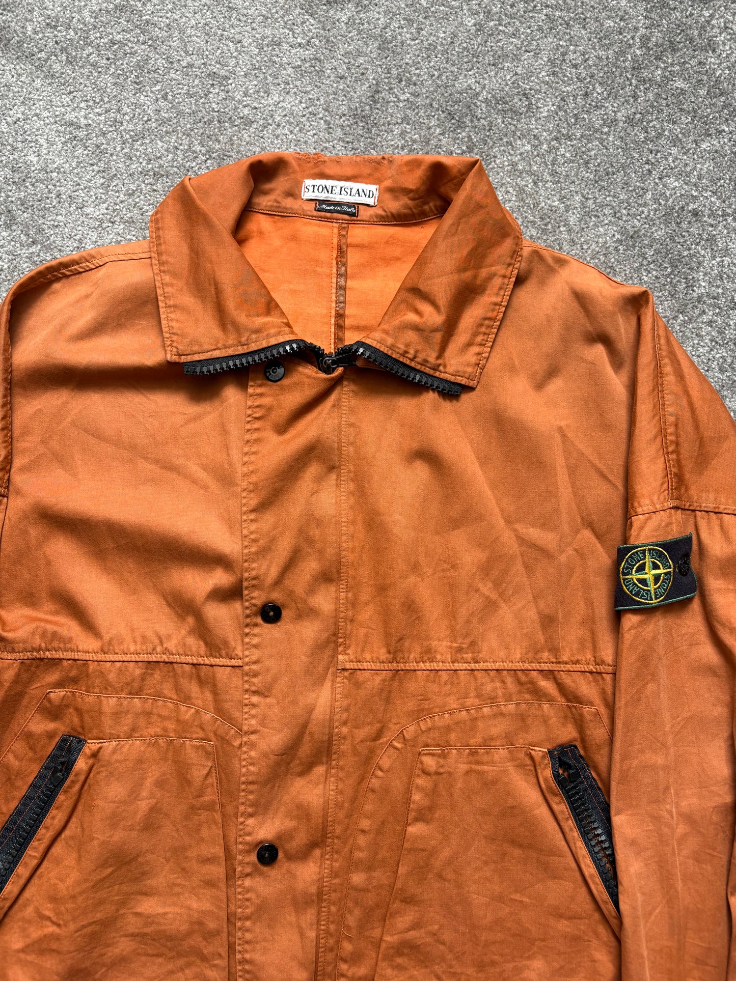 Stone Island 1995 Raso Gommato Orange Jacket