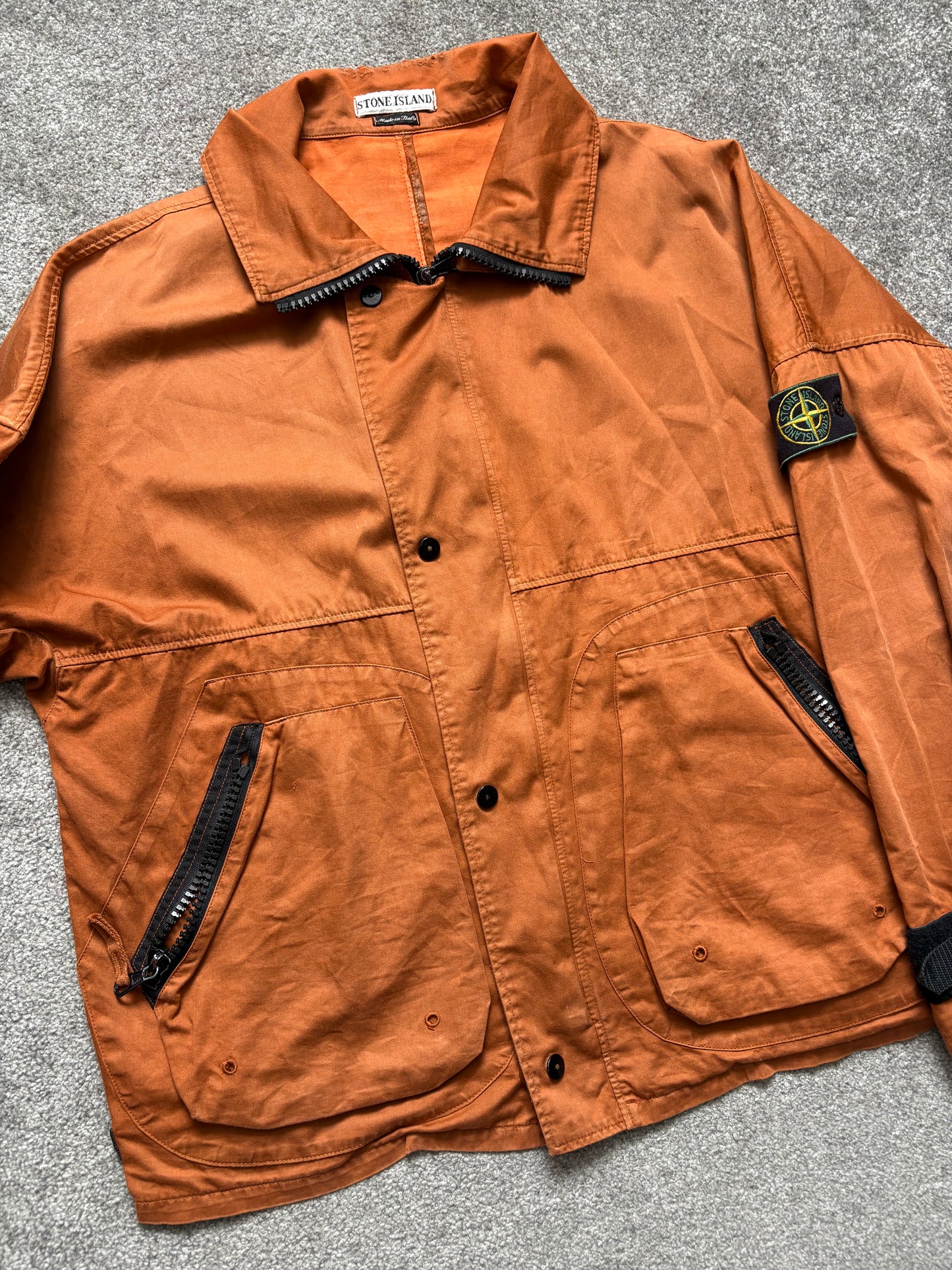 Stone Island 1995 Raso Gommato Orange Jacket