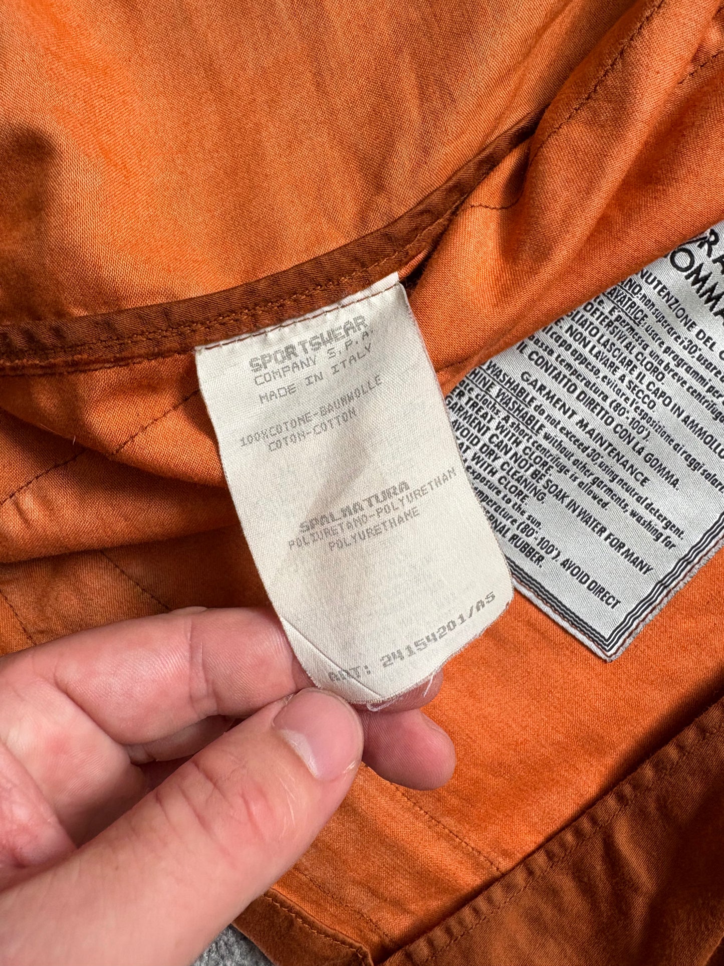 Stone Island 1995 Raso Gommato Orange Jacket