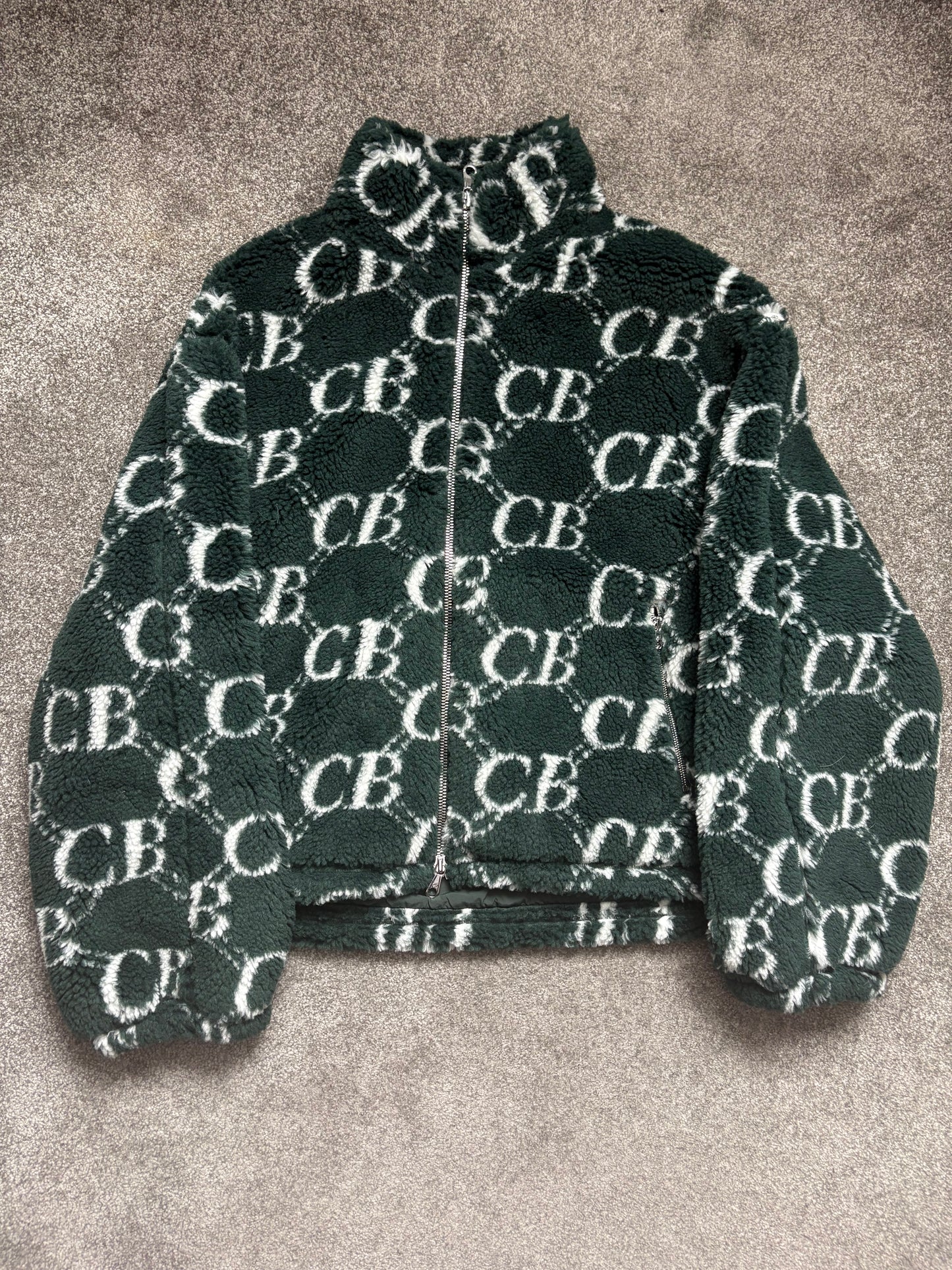 Cole Buxton Green Fleece Zip Up Jacket