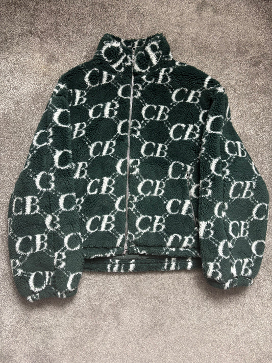 Cole Buxton Green Fleece Zip Up Jacket