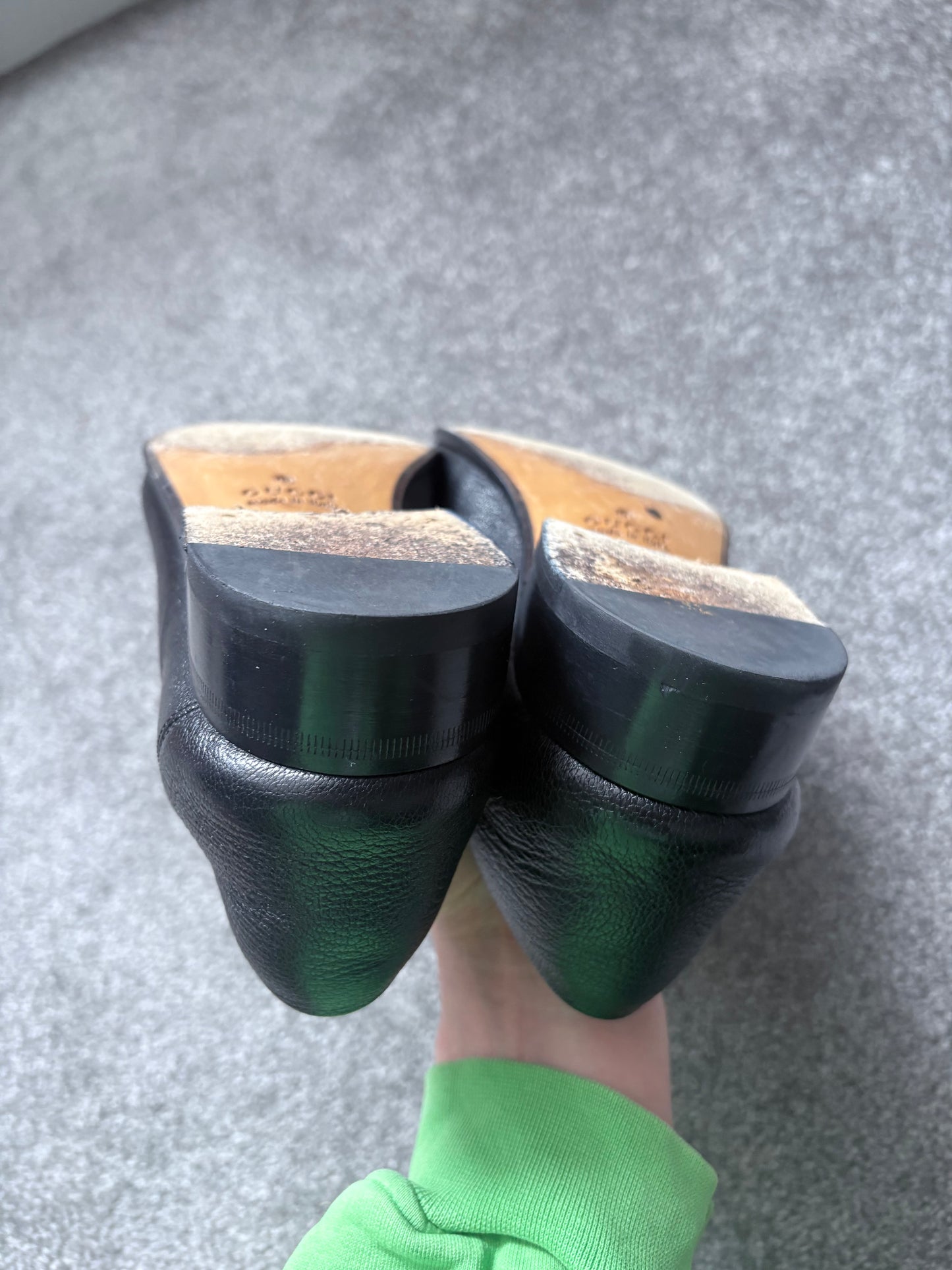 Gucci Bonnie Black Leather Horsebit Web Loafers