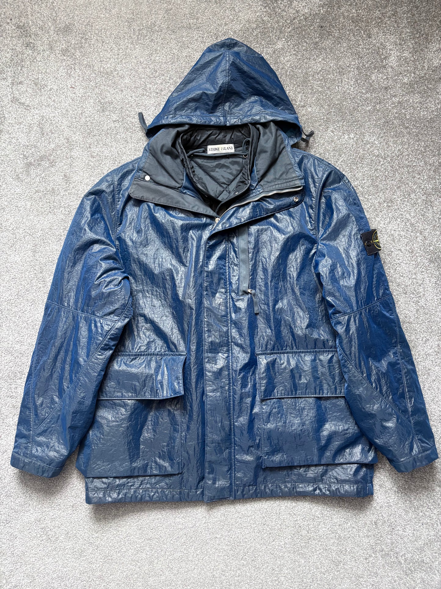 Stone Island 2000 Navy Double Mesh Dutch Rope Coach Jacket