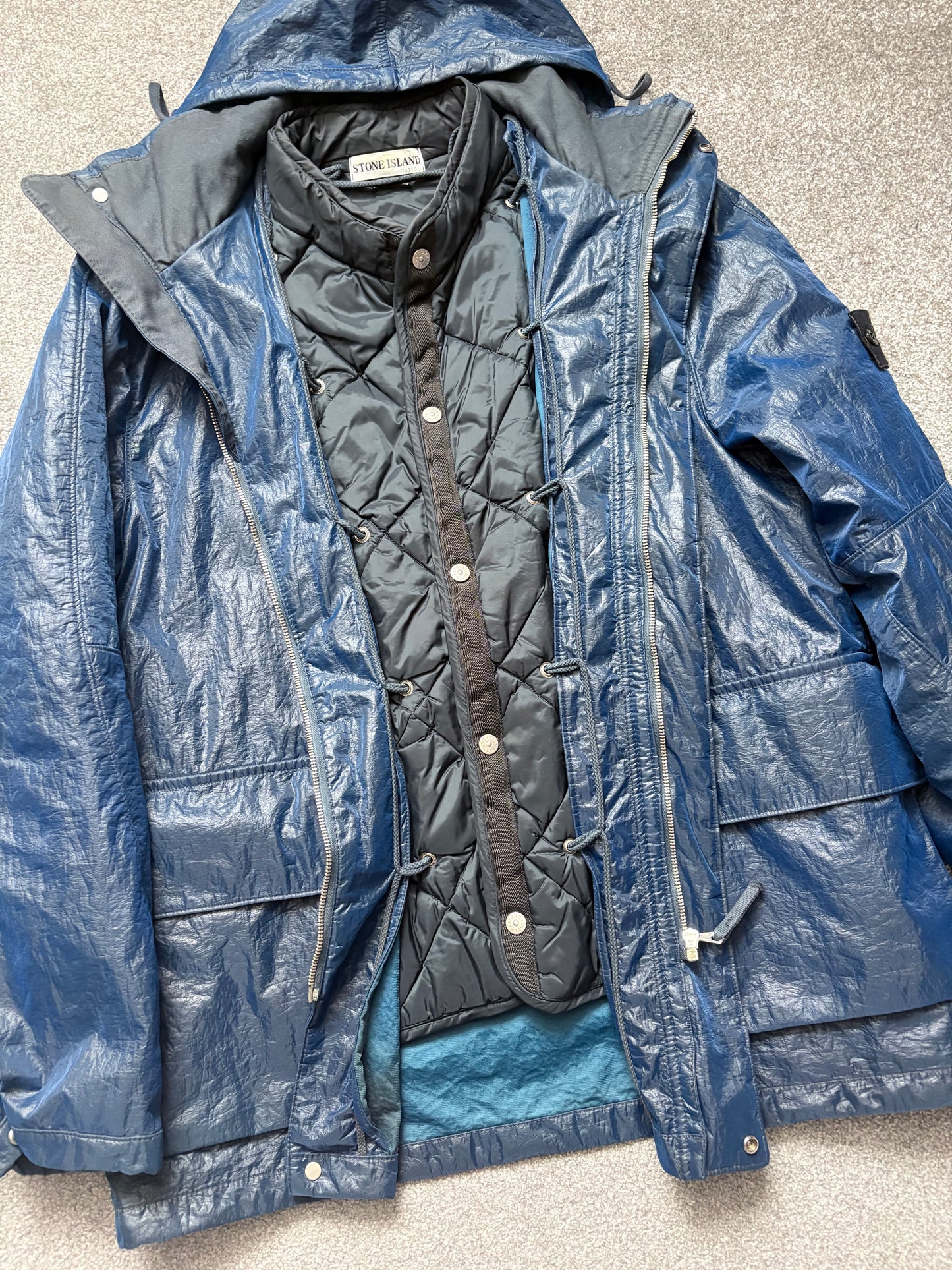 Stone Island 2000 Navy Double Mesh Dutch Rope Coach Jacket