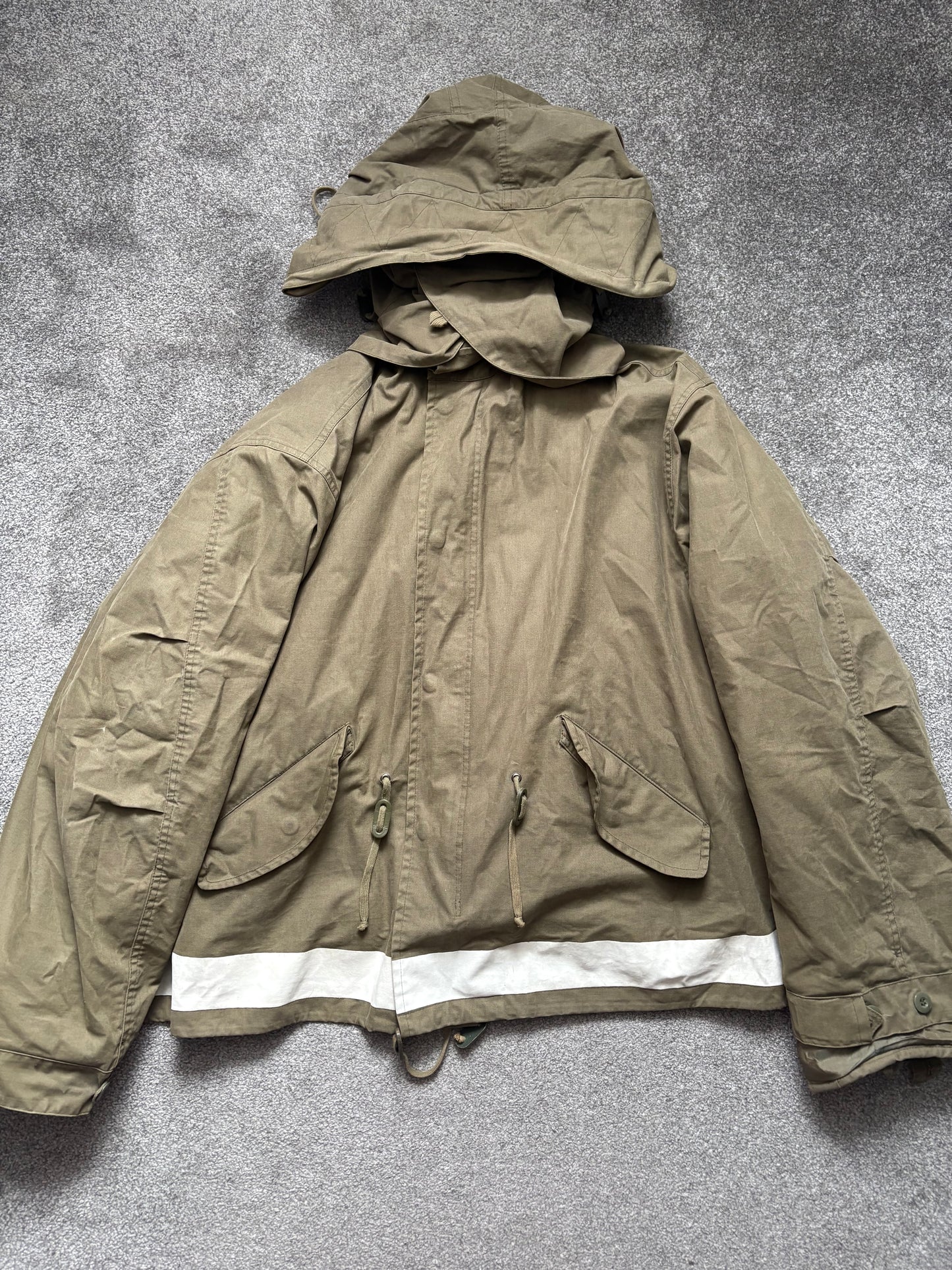 Helmut Lang 1997 Paint Stripe Military Parka Jacket Vintage