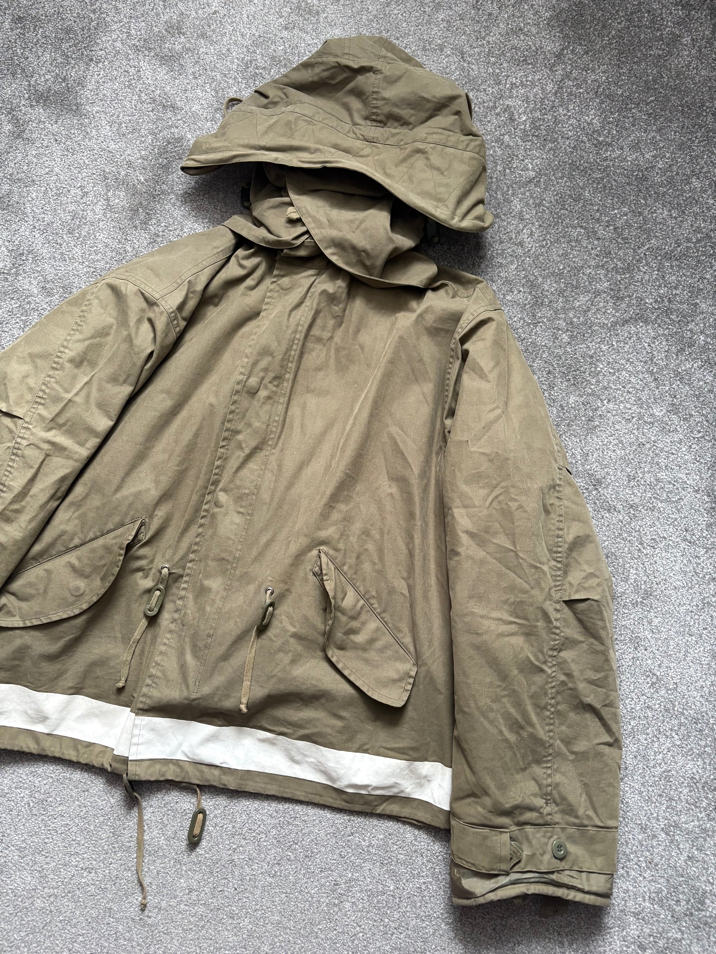 Helmut Lang 1997 Paint Stripe Military Parka Jacket Vintage