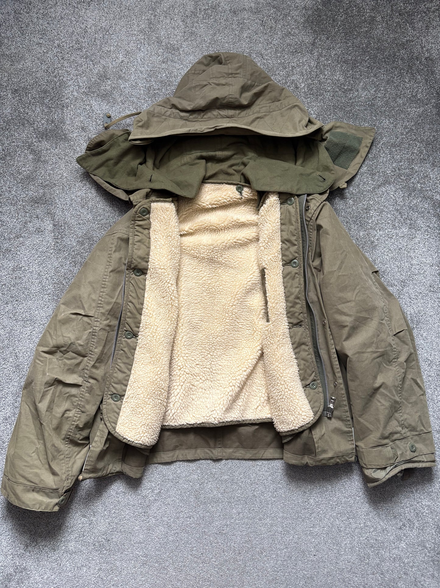 Helmut Lang 1997 Paint Stripe Military Parka Jacket Vintage