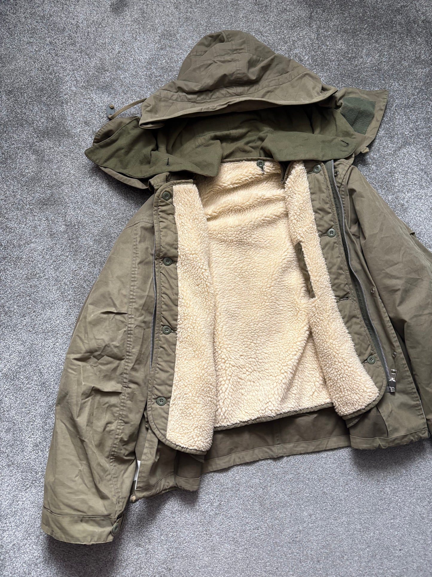 Helmut Lang 1997 Paint Stripe Military Parka Jacket Vintage