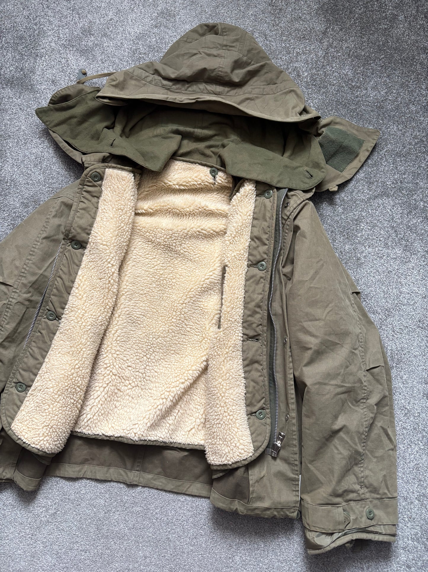 Helmut Lang 1997 Paint Stripe Military Parka Jacket Vintage