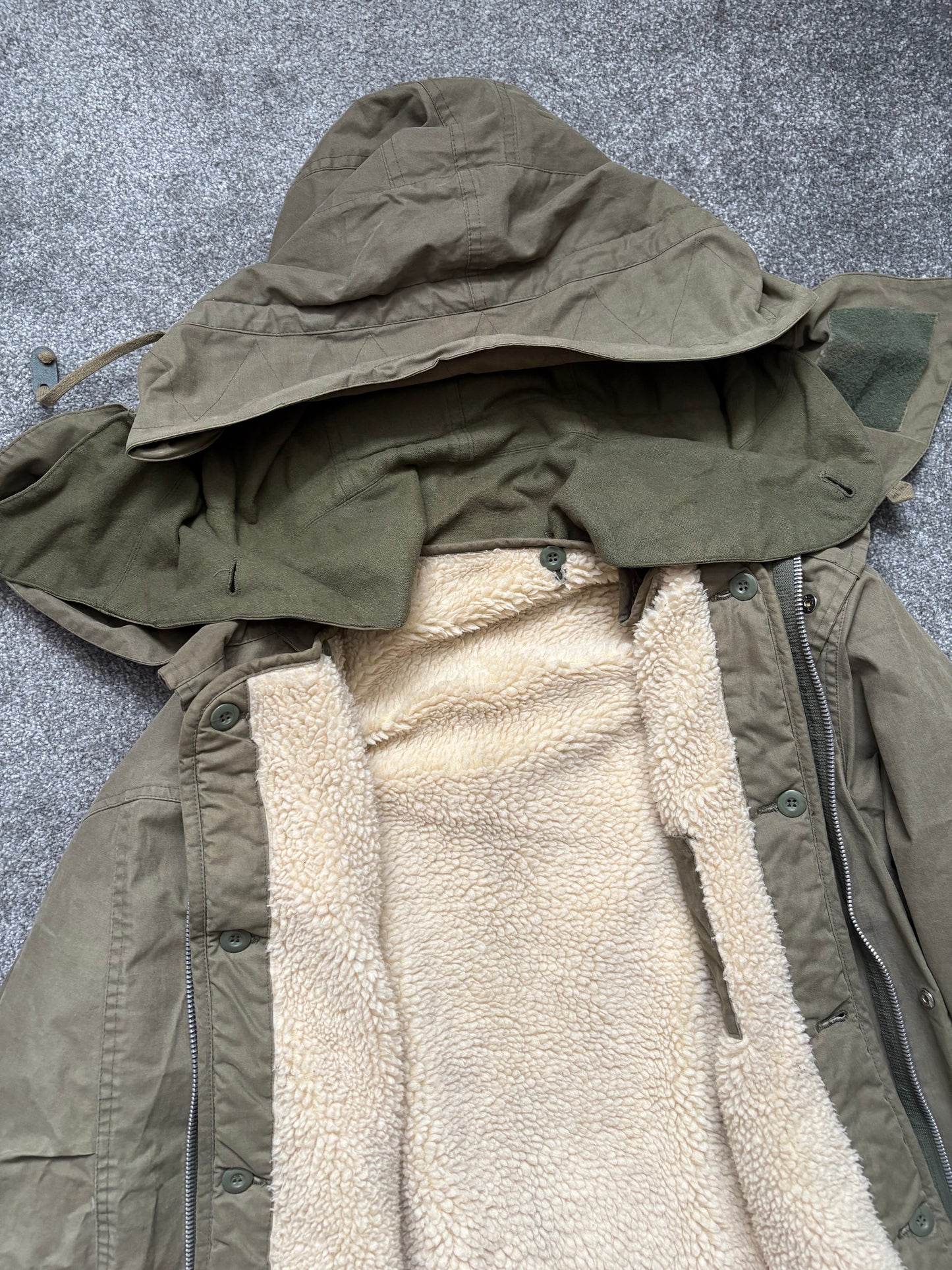 Helmut Lang 1997 Paint Stripe Military Parka Jacket Vintage
