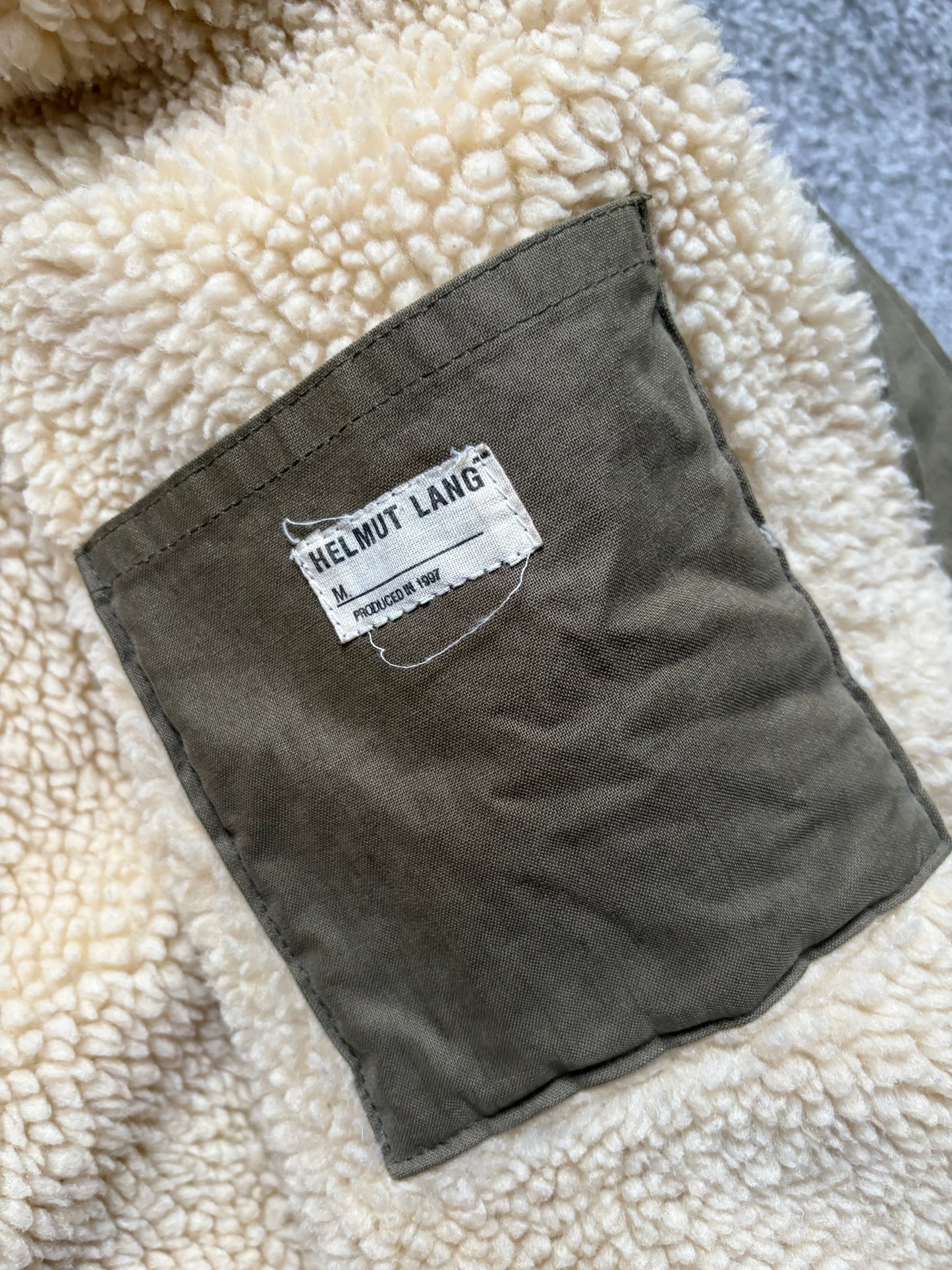 Helmut Lang 1997 Paint Stripe Military Parka Jacket Vintage