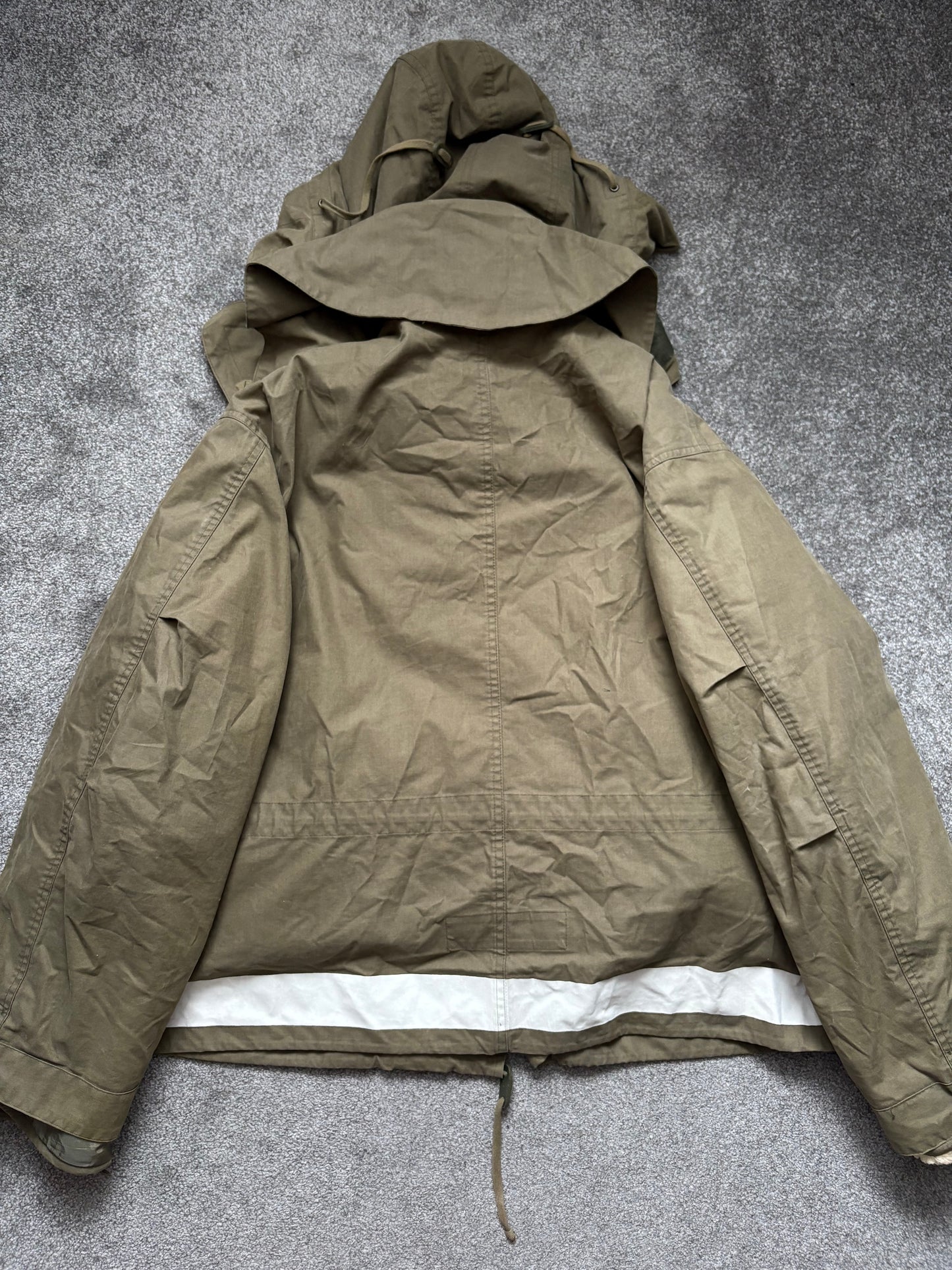Helmut Lang 1997 Paint Stripe Military Parka Jacket Vintage