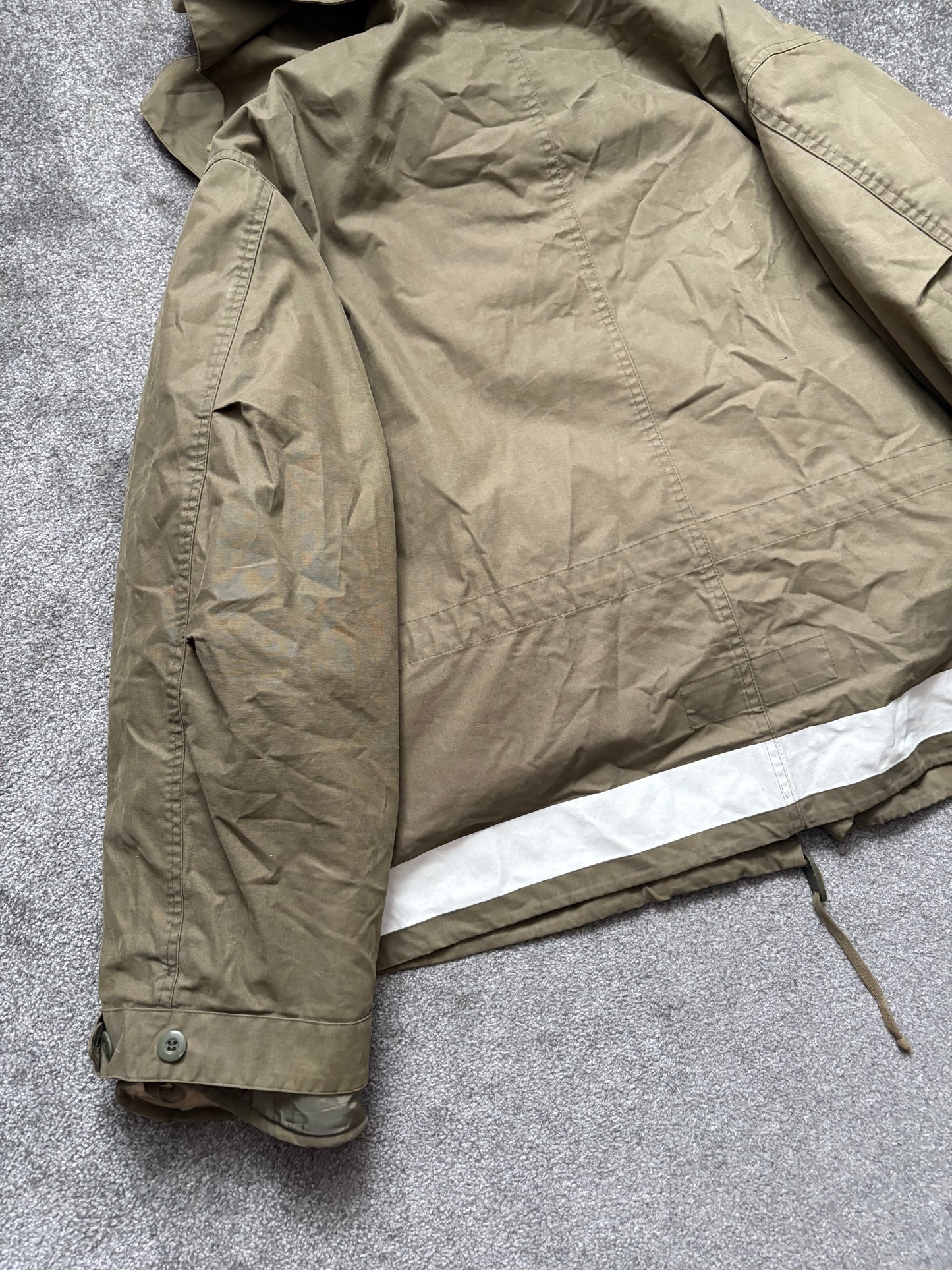 Helmut Lang 1997 Paint Stripe Military Parka Jacket Vintage