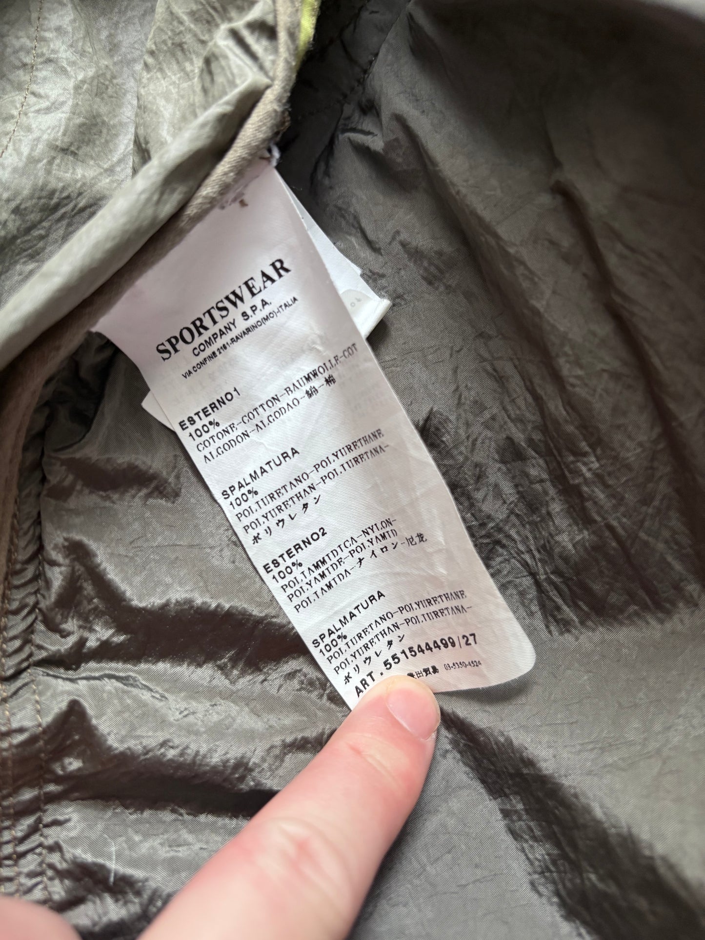 Stone Island 2011 Ice Yellow Dutch Rope Jacket