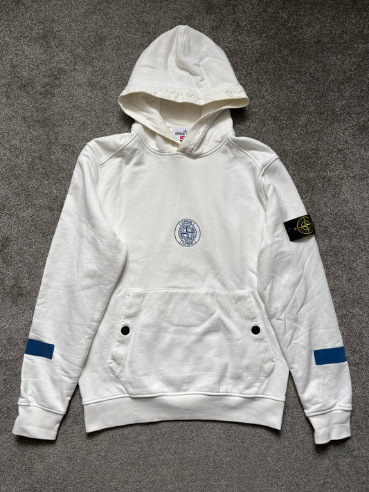 Stone Island x Supreme 2017 White Reflective Hoodie