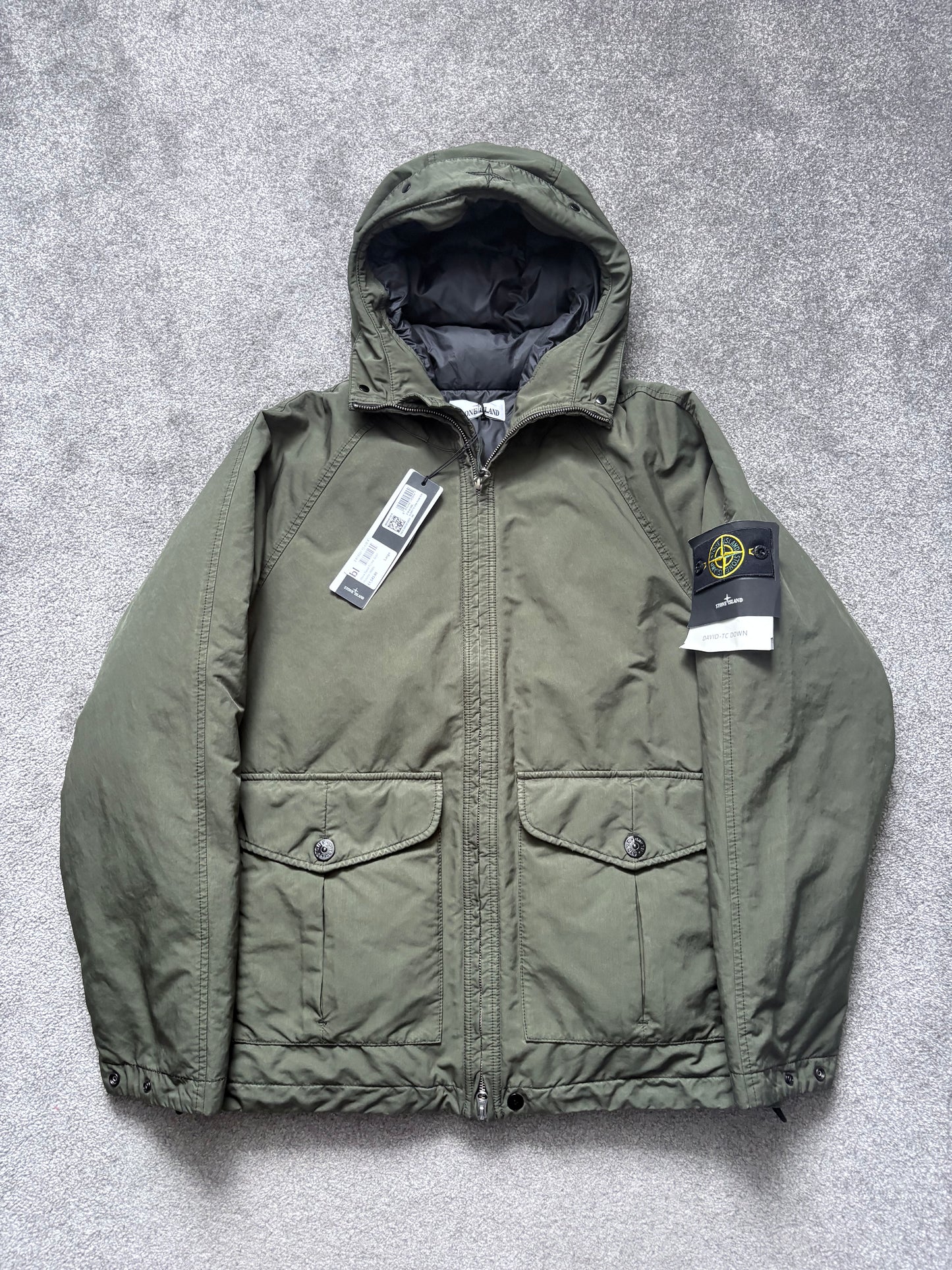 Stone Island Olive David-TC Canvas Down Field Jacket