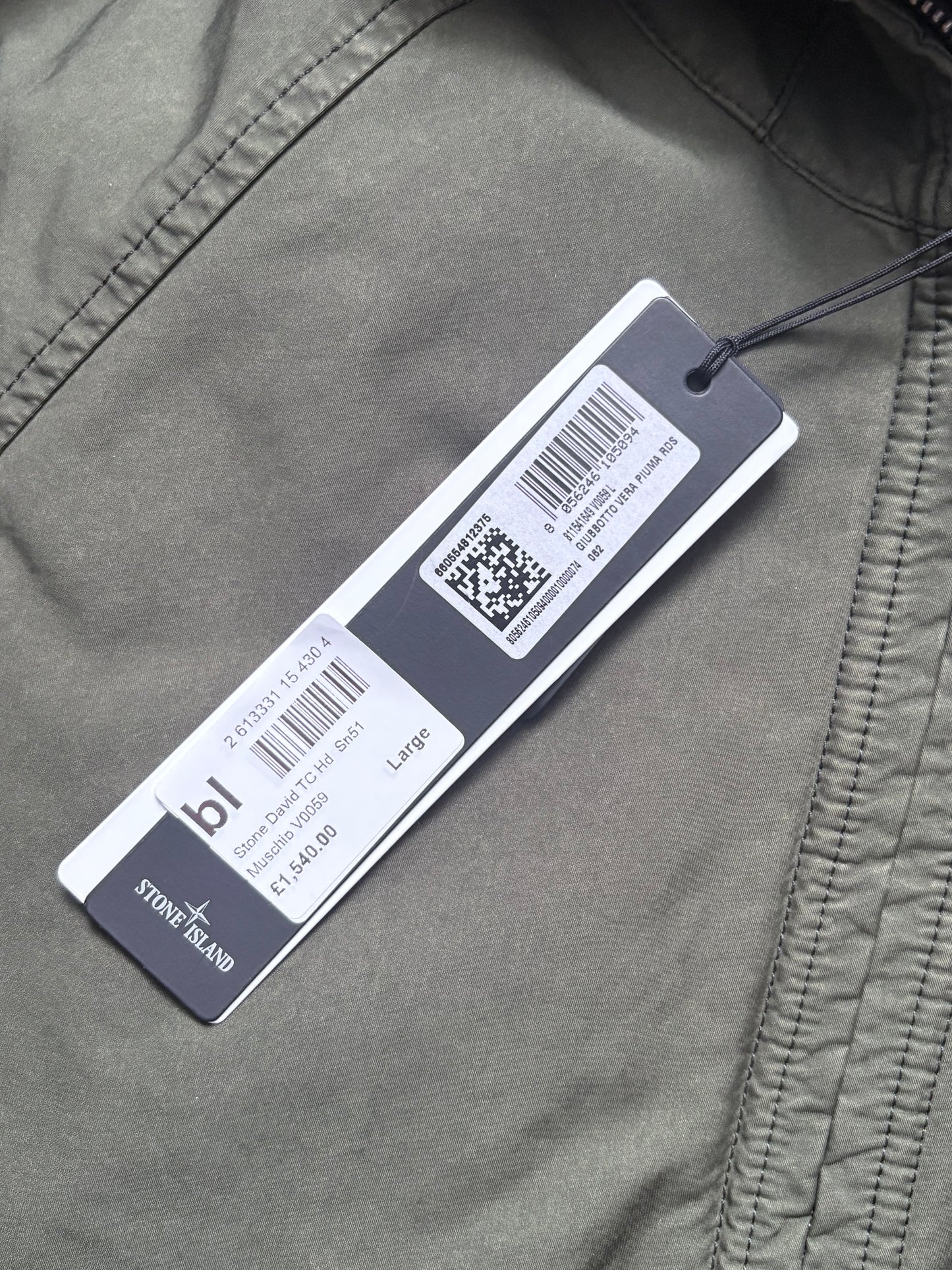 Stone Island Olive David-TC Canvas Down Field Jacket