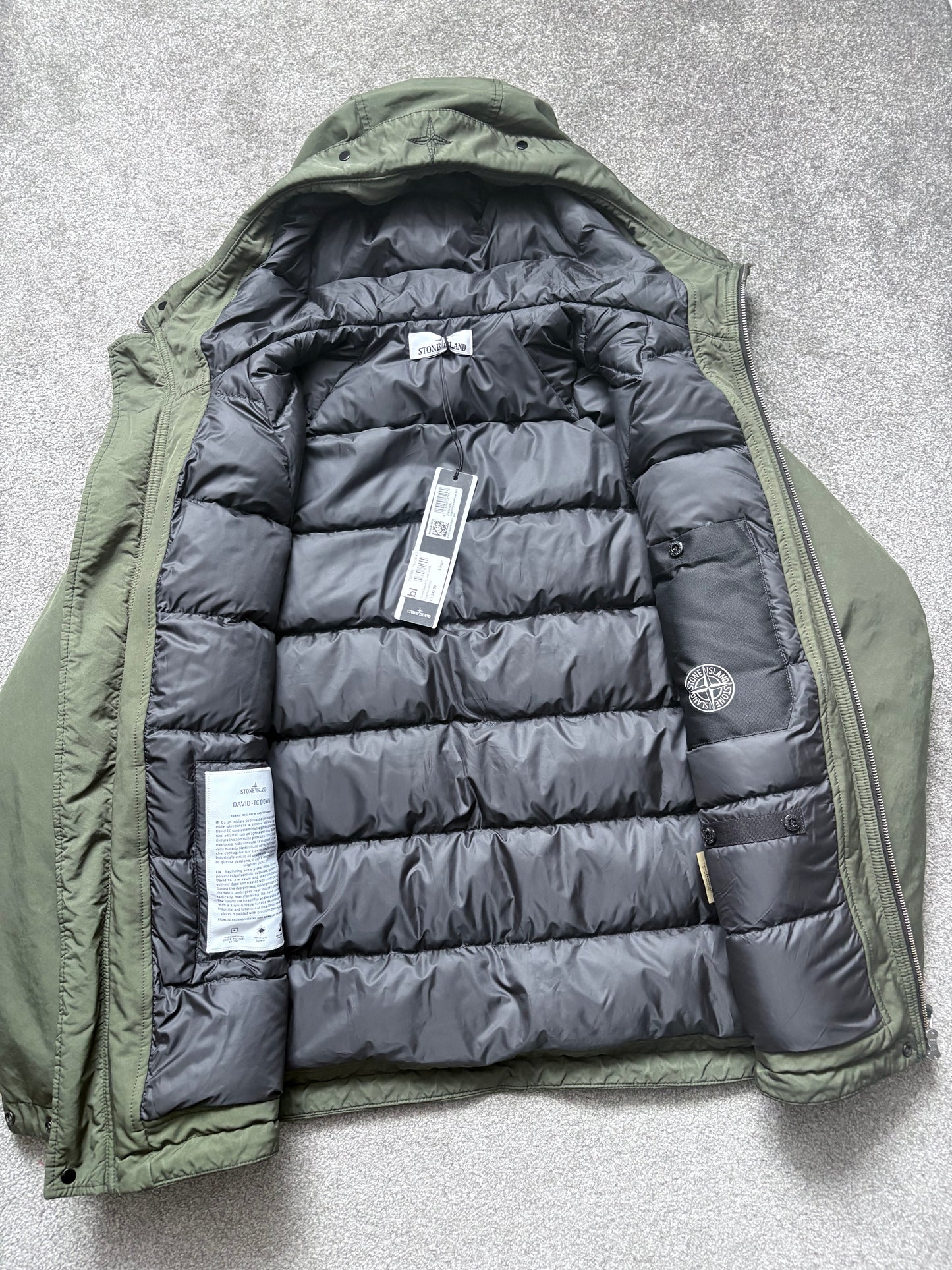 Stone Island Olive David-TC Canvas Down Field Jacket