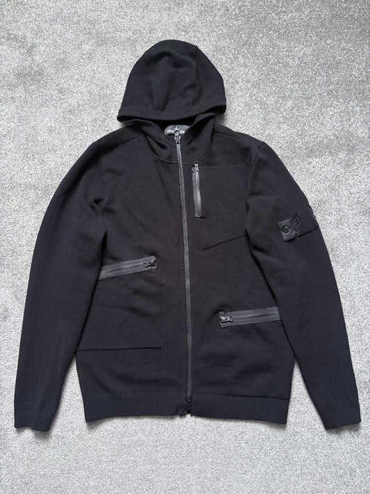 Stone Island Shadow Projects Black Knit Wool Hoodie