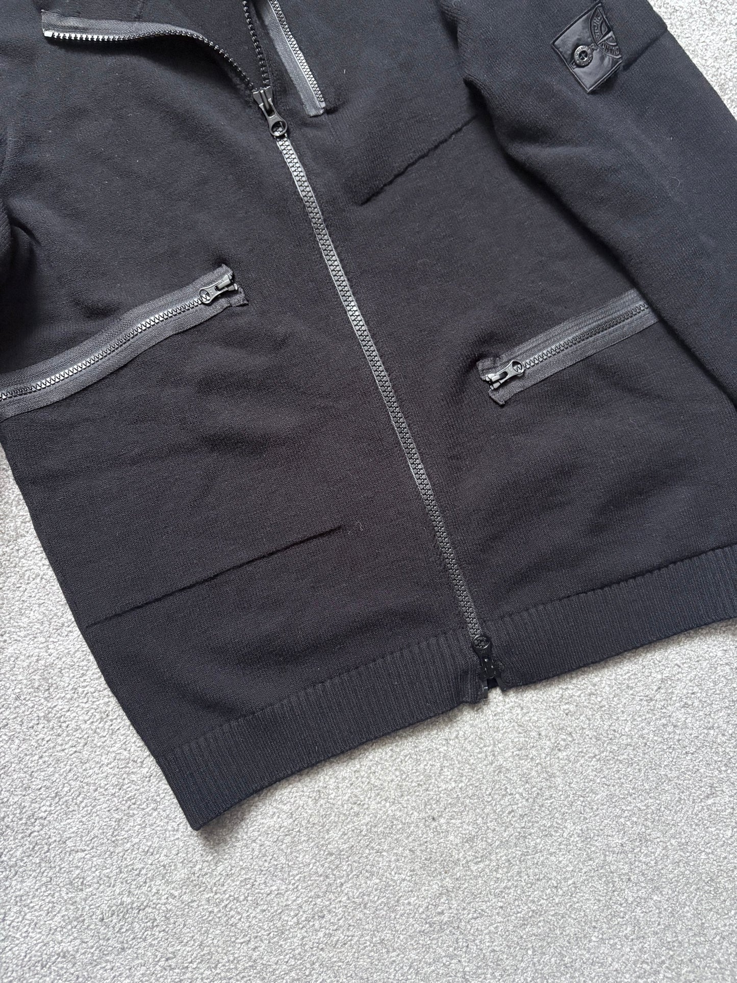 Stone Island Shadow Projects Black Knit Wool Hoodie