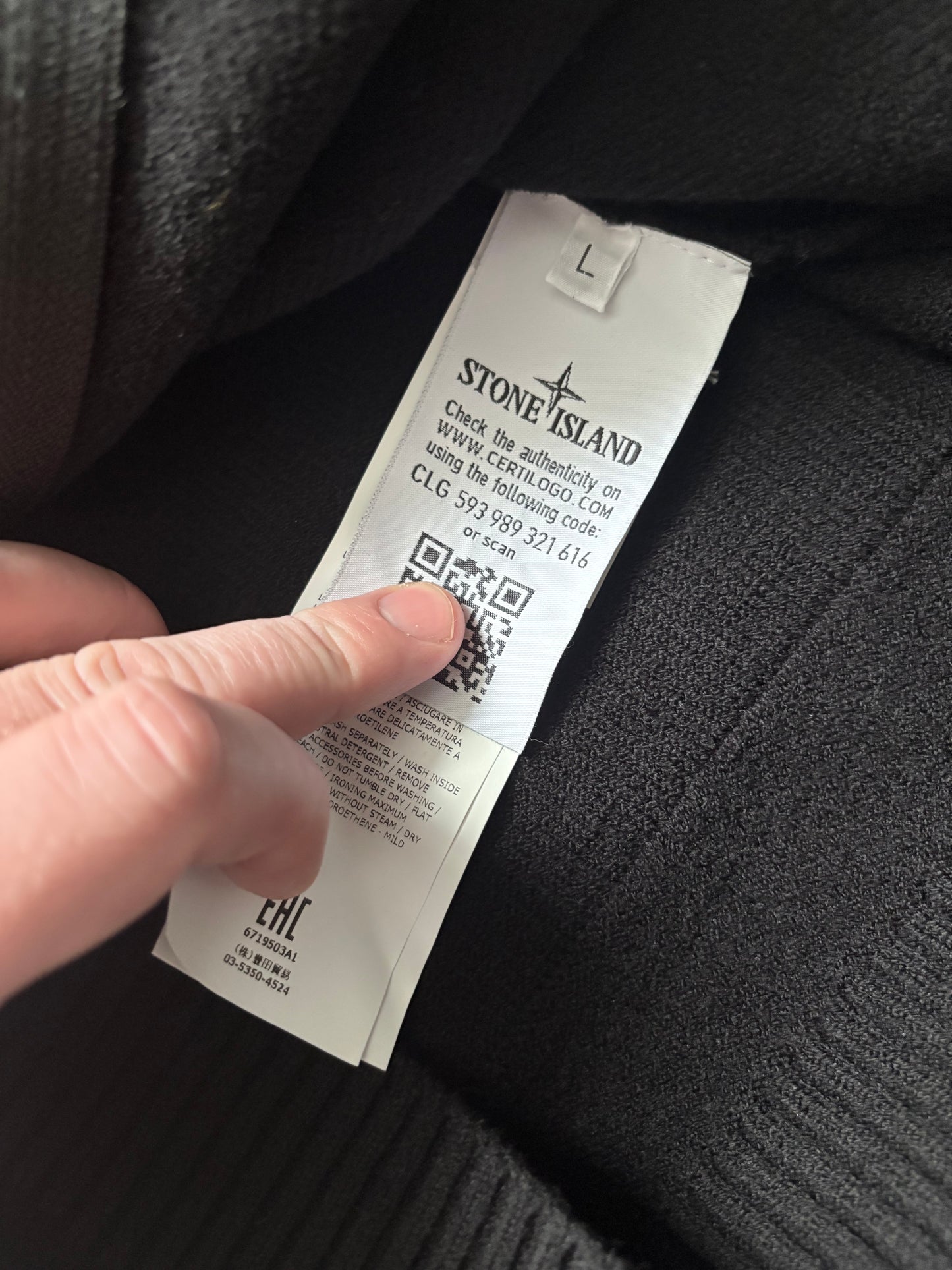 Stone Island Shadow Projects Black Knit Wool Hoodie