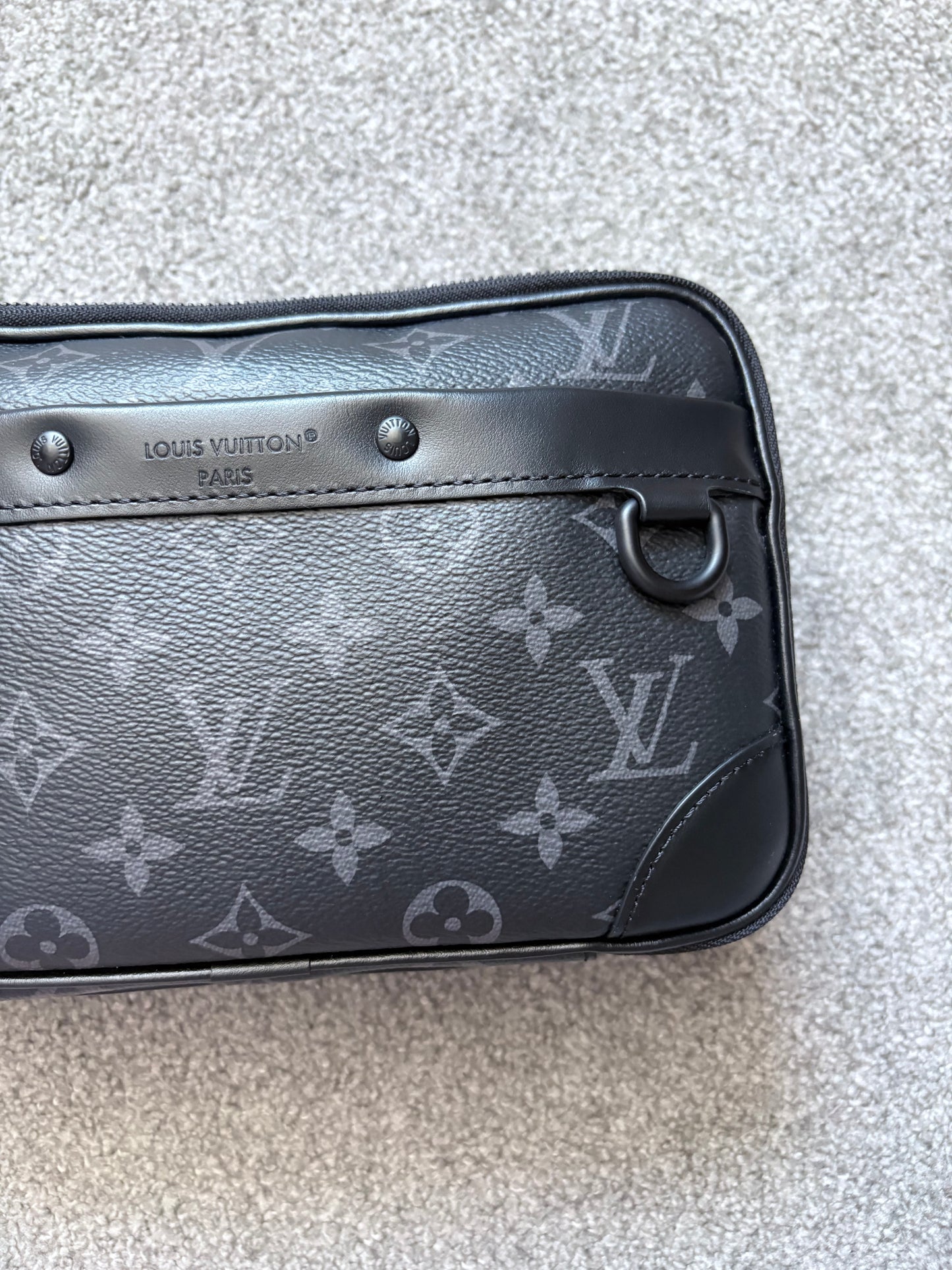 Louis Vuitton Alpha Messenger Black Leather Monogram Eclipse Bag