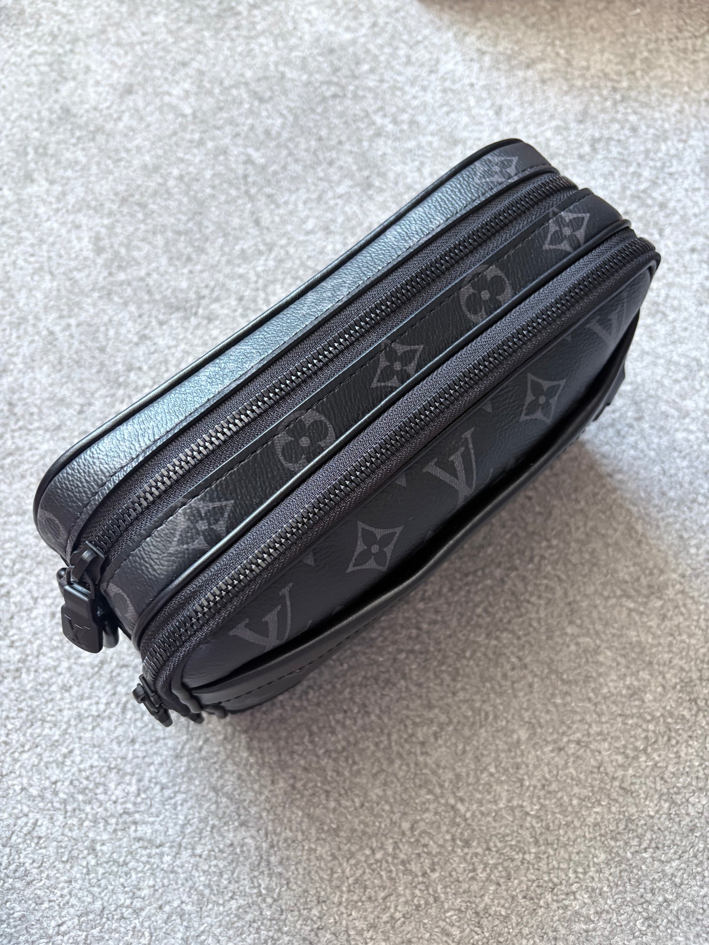 Louis Vuitton Alpha Messenger Black Leather Monogram Eclipse Bag