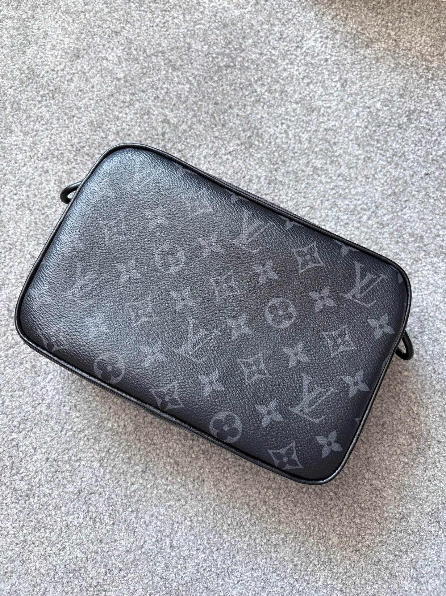 Louis Vuitton Alpha Messenger Black Leather Monogram Eclipse Bag