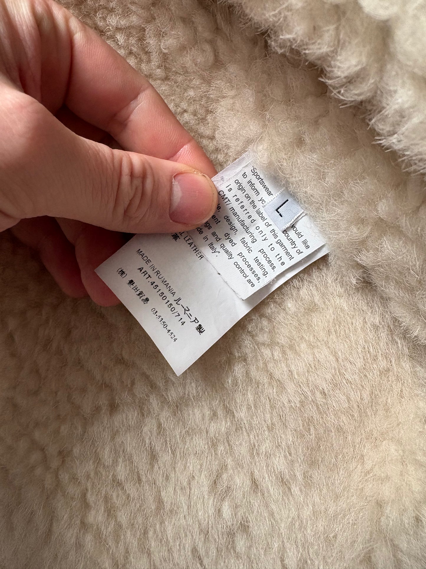 Stone Island AW06 Shearling Sheepskin Hand-Painted Leather Jacket