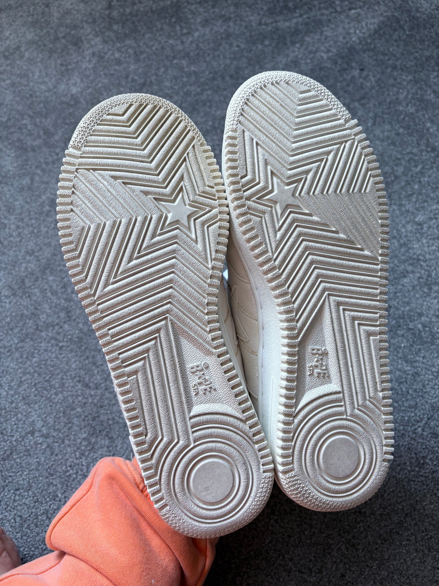 Bape x Kaws 2005 White Suede Bapesta Trainers