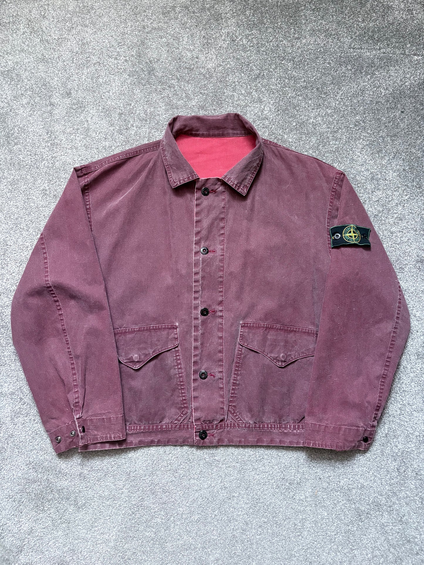 Stone Island 1986 Reversible Burgundy Tela Stella Jacket